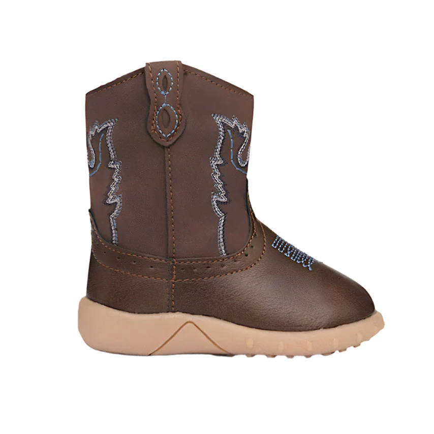 Baxter Infant Western Baby Booties - Dark Brown - Image 3