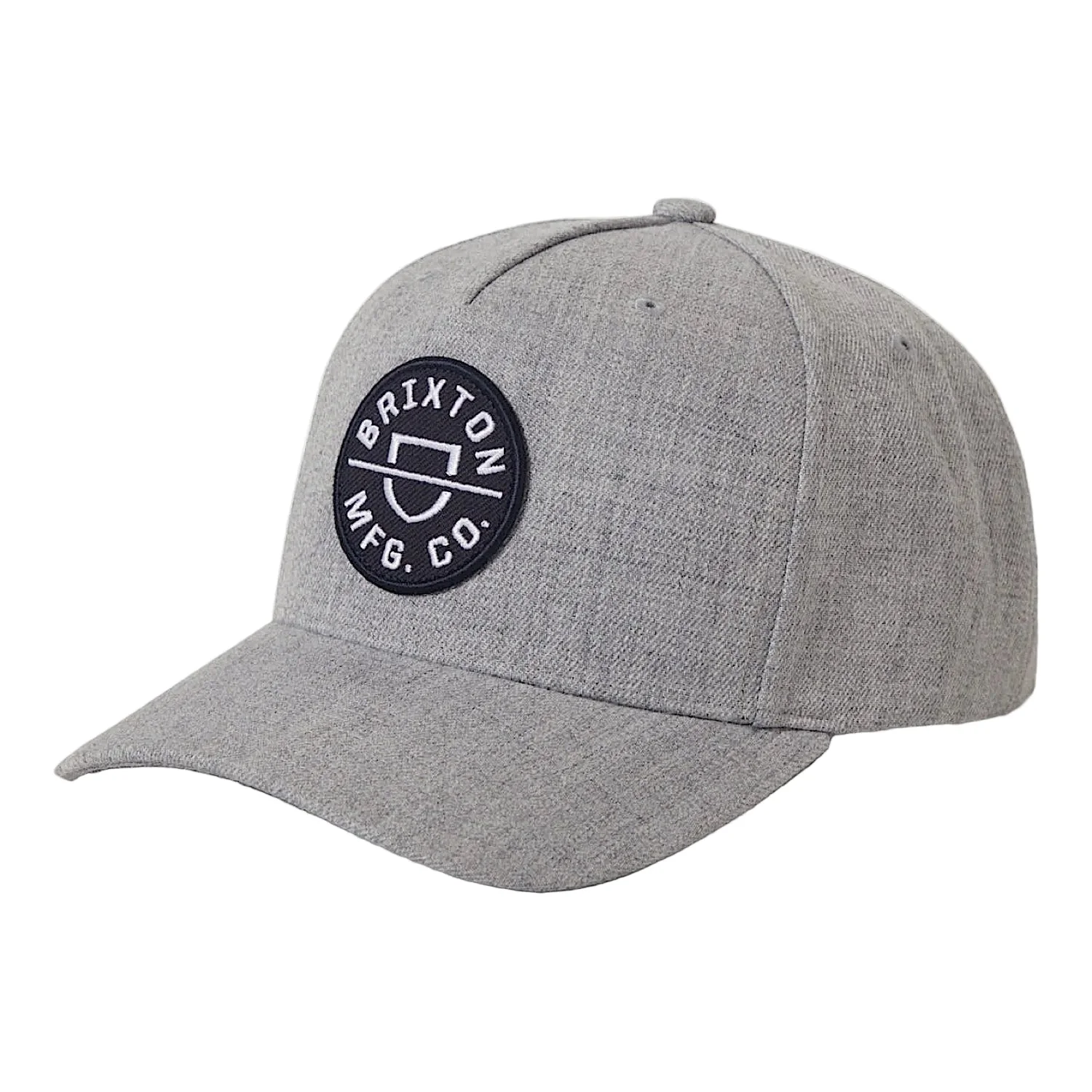 Brixton Crest Net Plus Mid Profile Snapback Cap - Light Heather Grey/Light Heather Grey