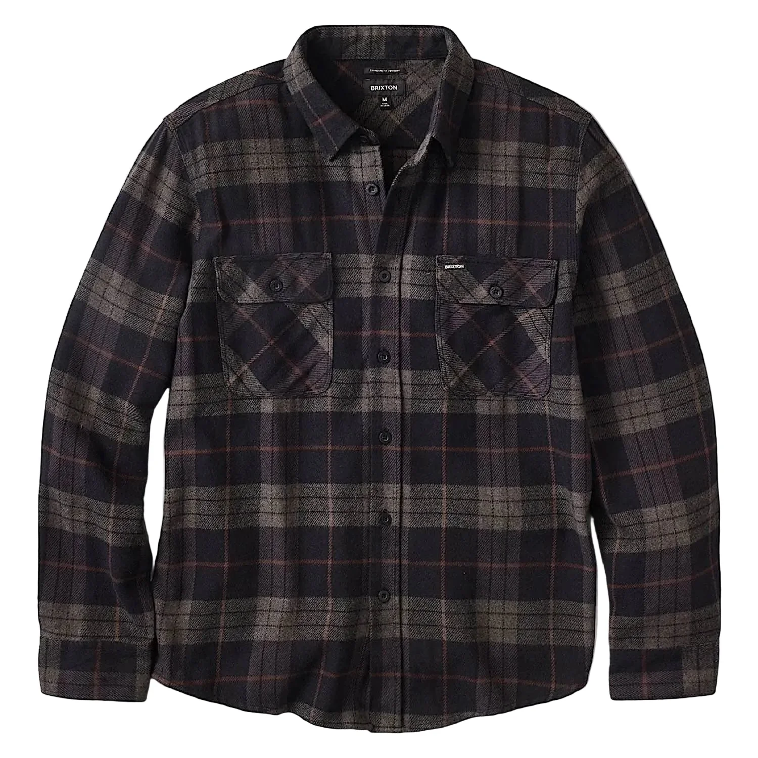 Brixton Men's Bowery Flannel Shirt - Black/Charcoal