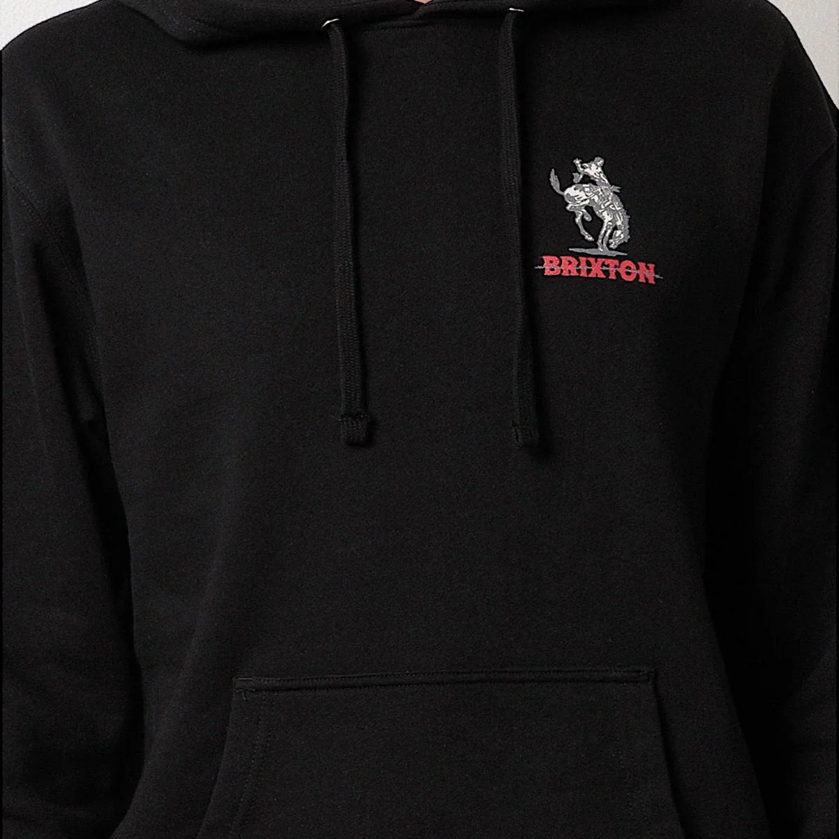 Brixton Men's Let'er Buck Hoodie - Black / Charcoal / Red - Image 2