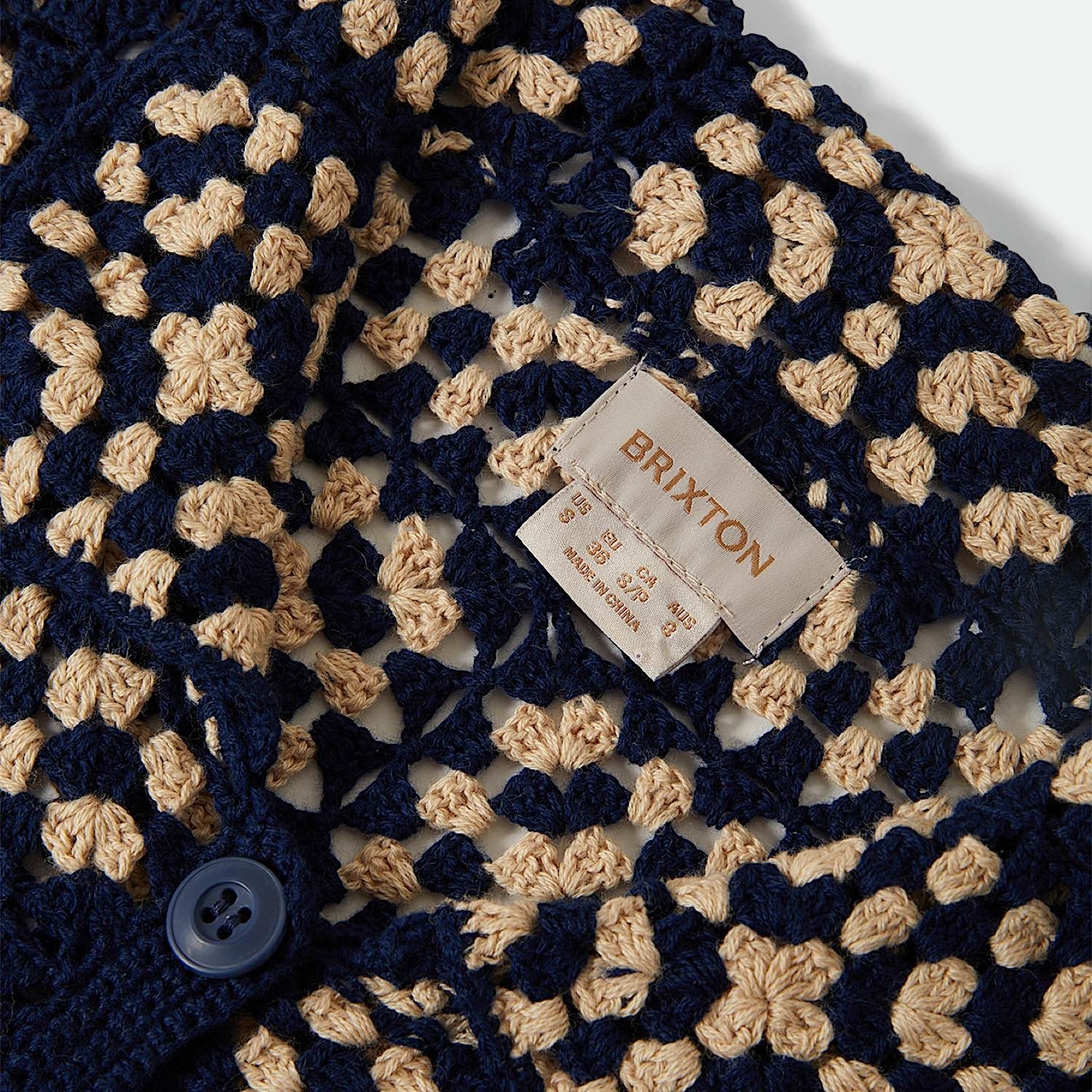 Brixton Women's Crochet Button Down Top - Mood Indigo/Off White - Image 3