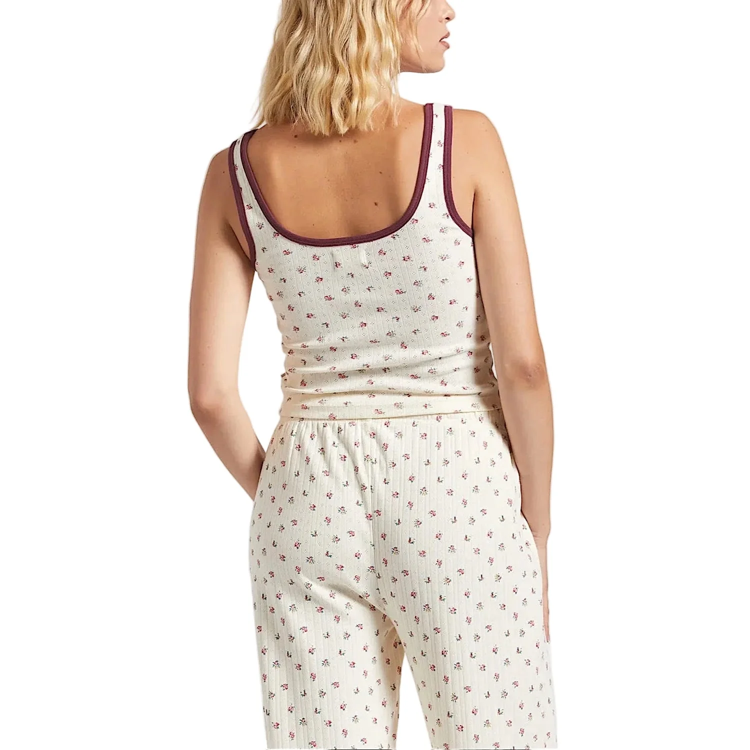 Brixton Women's Off Duty A-Tank - Floral Pointelle - Image 3