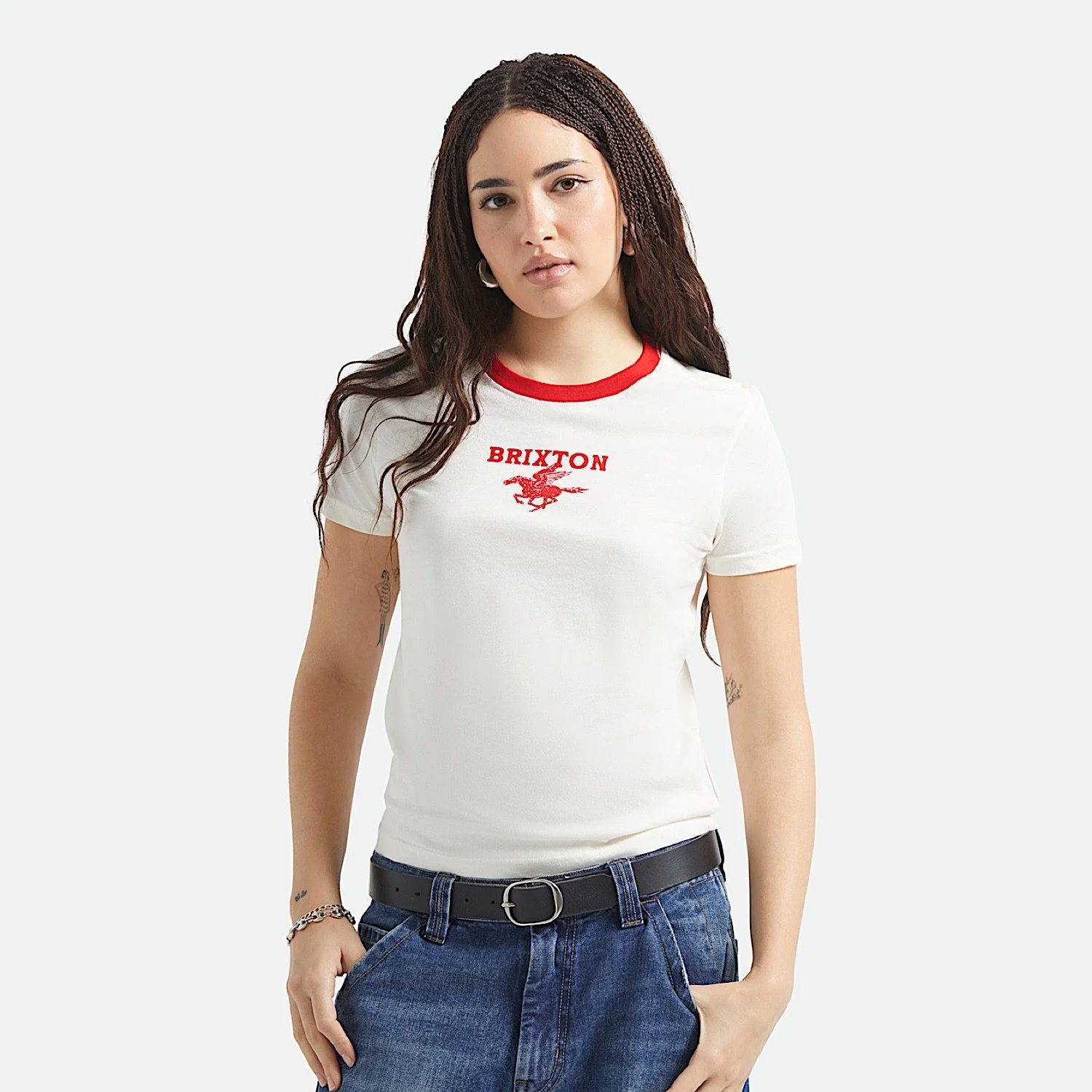 Brixton Women's Pegasus Slim Crew T-Shirt - Vintage White - Image 2