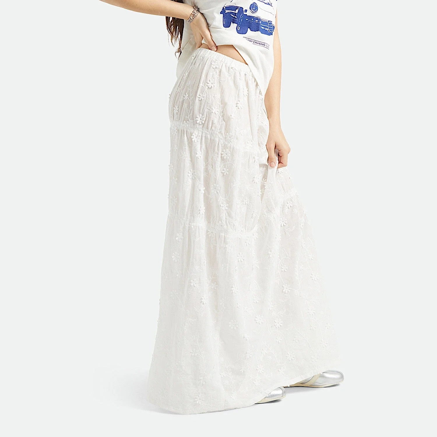 Brixton Women's The Abigail Skirt - Off White Floral - Image 2