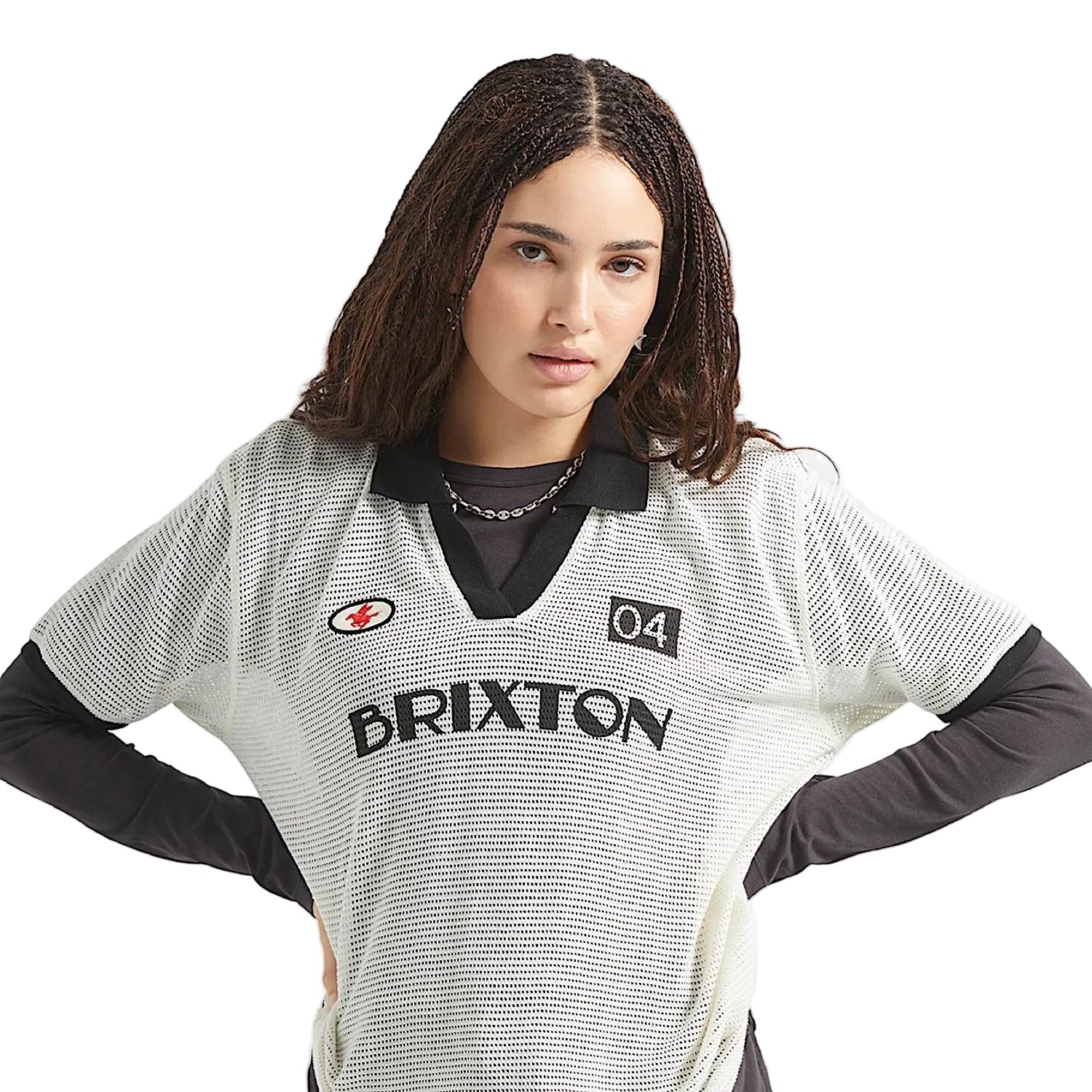 Brixton Women's Varsity Tee - Off White/Black
