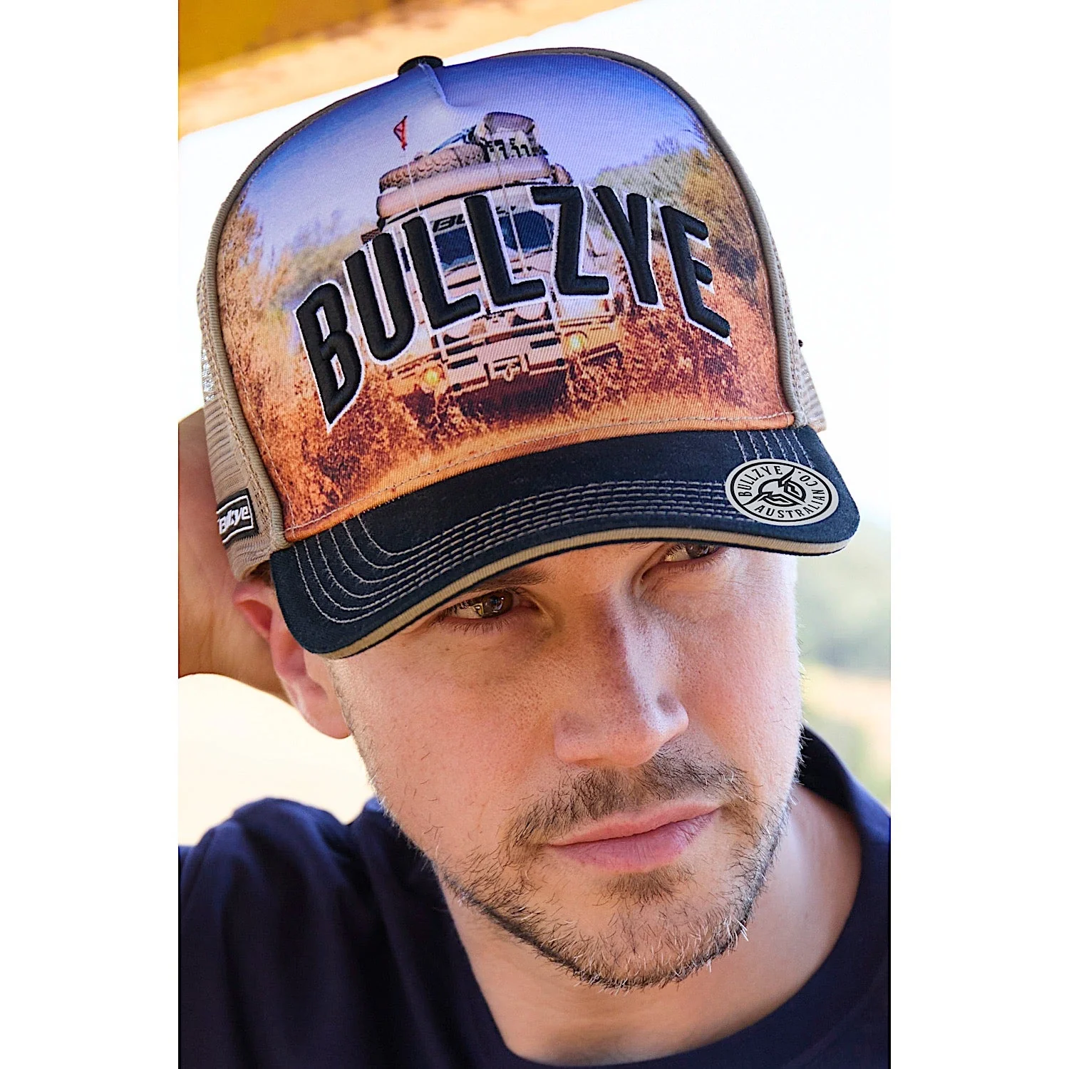 Bullzye Blazing High Profile Trucker Cap - Black/Multi - Image 3