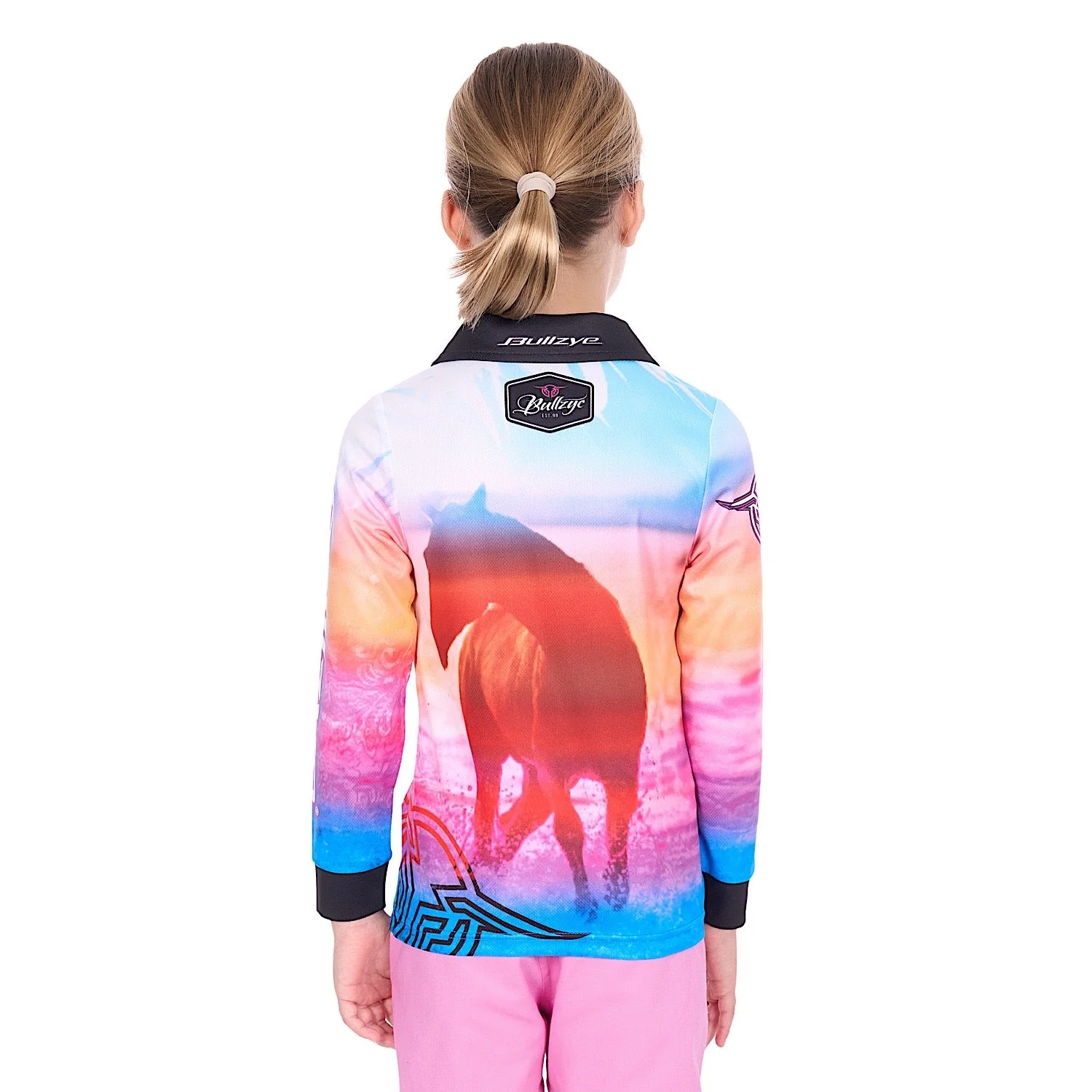 Bullzye Girl's Gallop Long Sleeve Fishing Shirt - Pink Multi - Image 4
