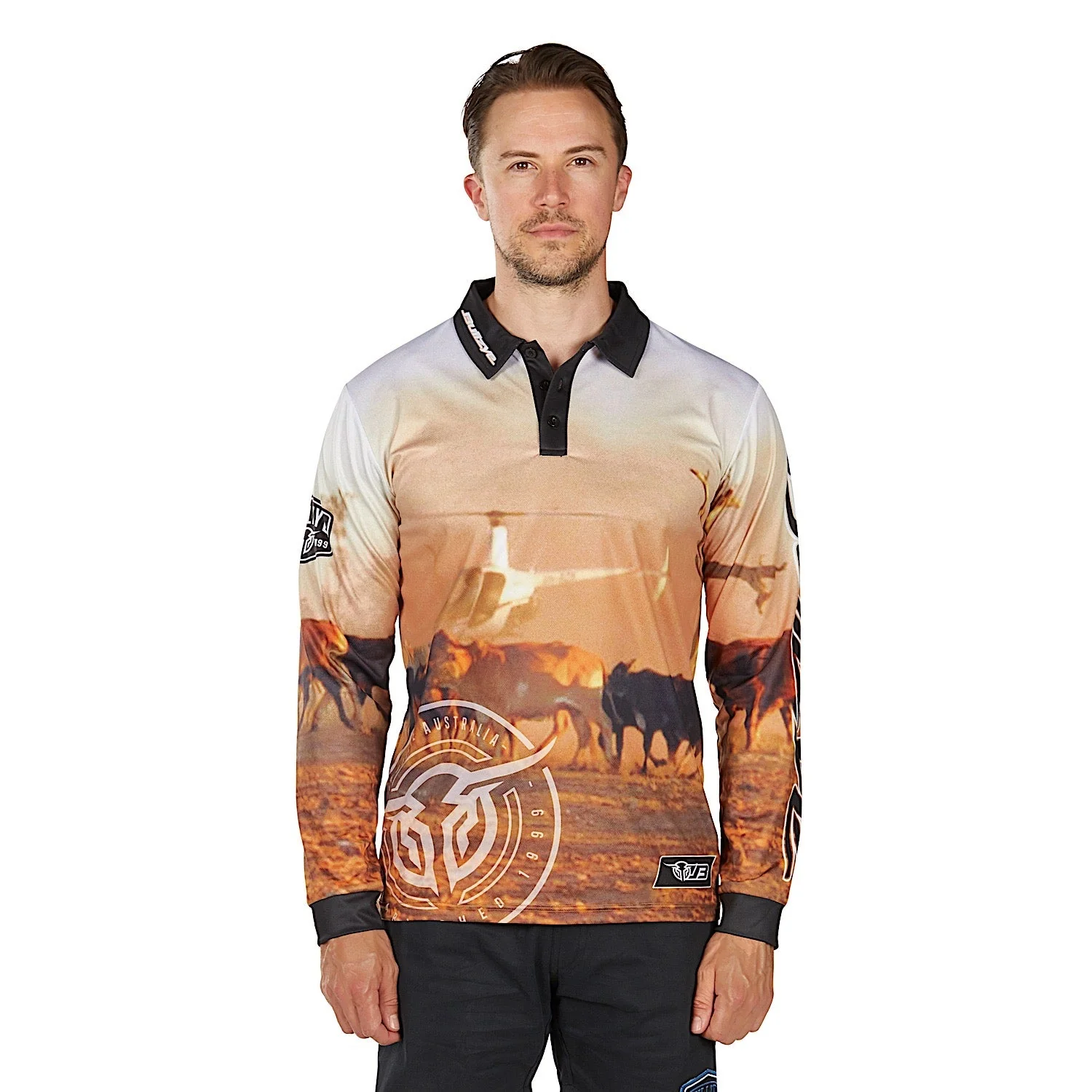 Bullzye Men's Helicopter Long Sleeve T Shirt - Multi