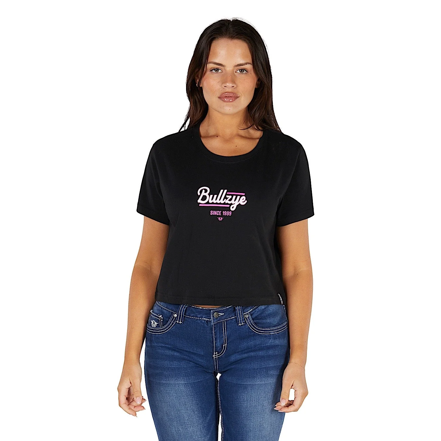 Bullzye Women's Evie Crop T Shirt - Black - Image 2