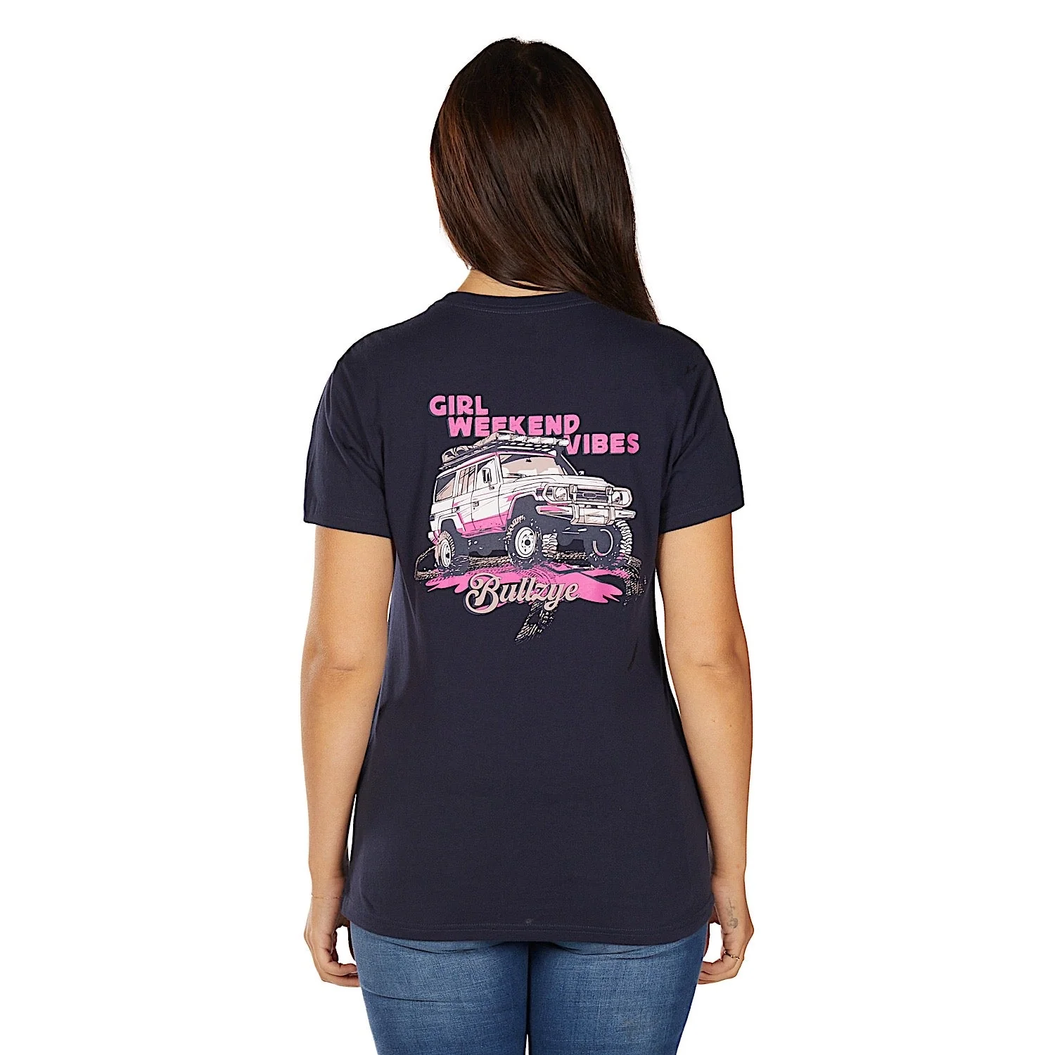 Bullzye Women's Vibes Short Sleeve T Shirt - Navy