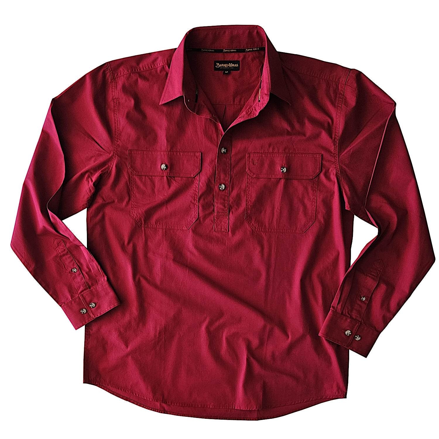 Burke & Wills Men's Capricorn Shirt - Burgundy