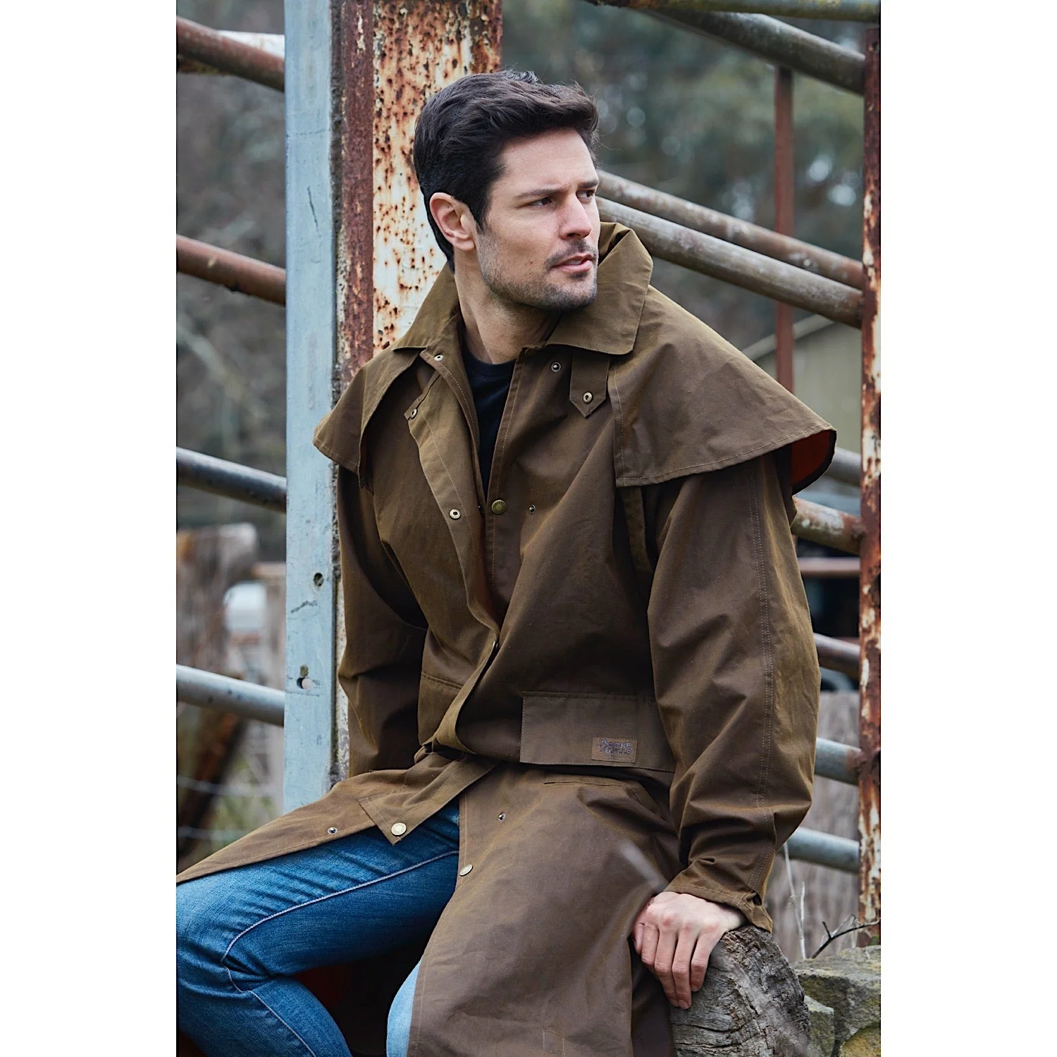 Burke & Wills Stockman Long Coat - Bronze - Image 3