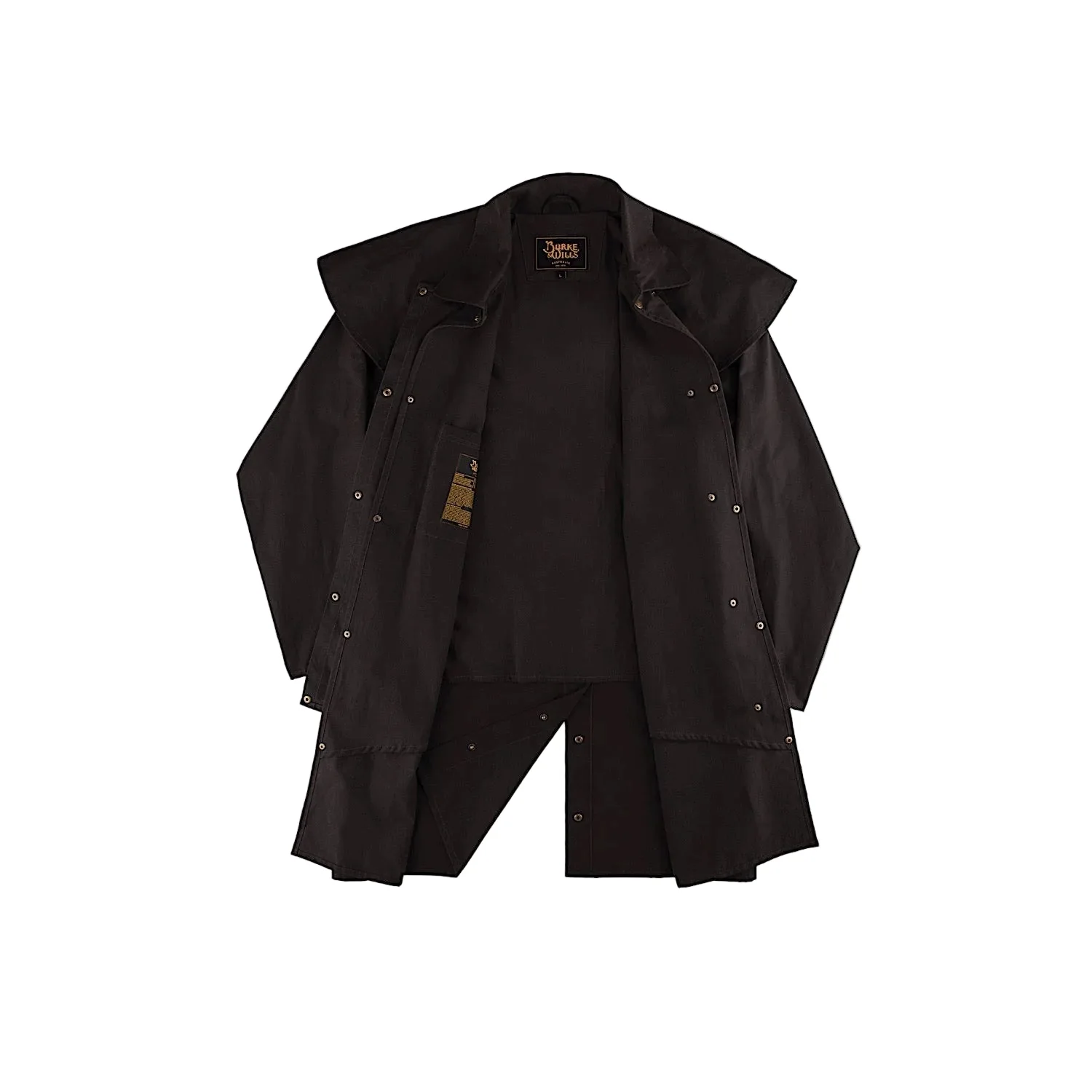 Burke & Wills Stockman Short Oilskin Coat - Brown - Image 3