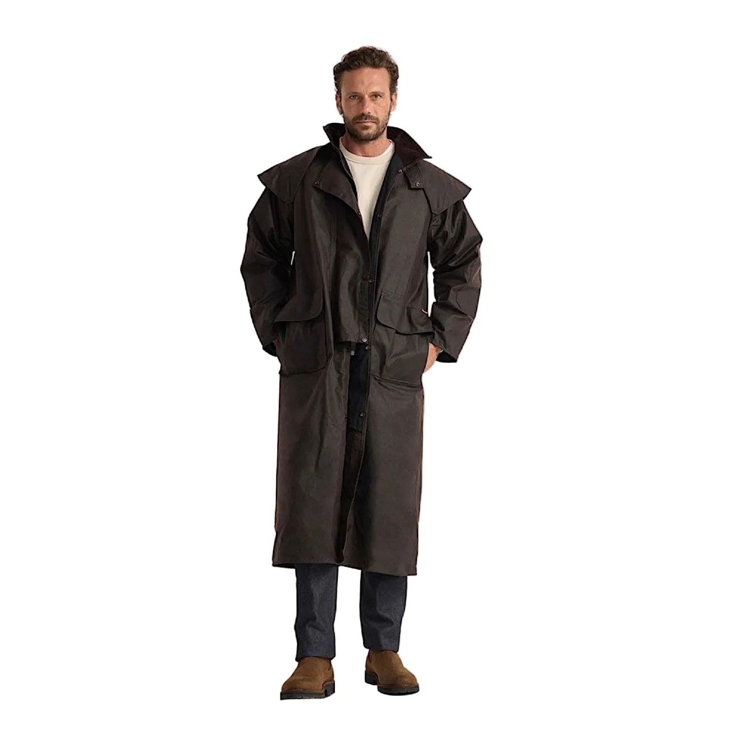 Driza-Bone Heritage Rider Oilskin Coat - Brown - Image 4
