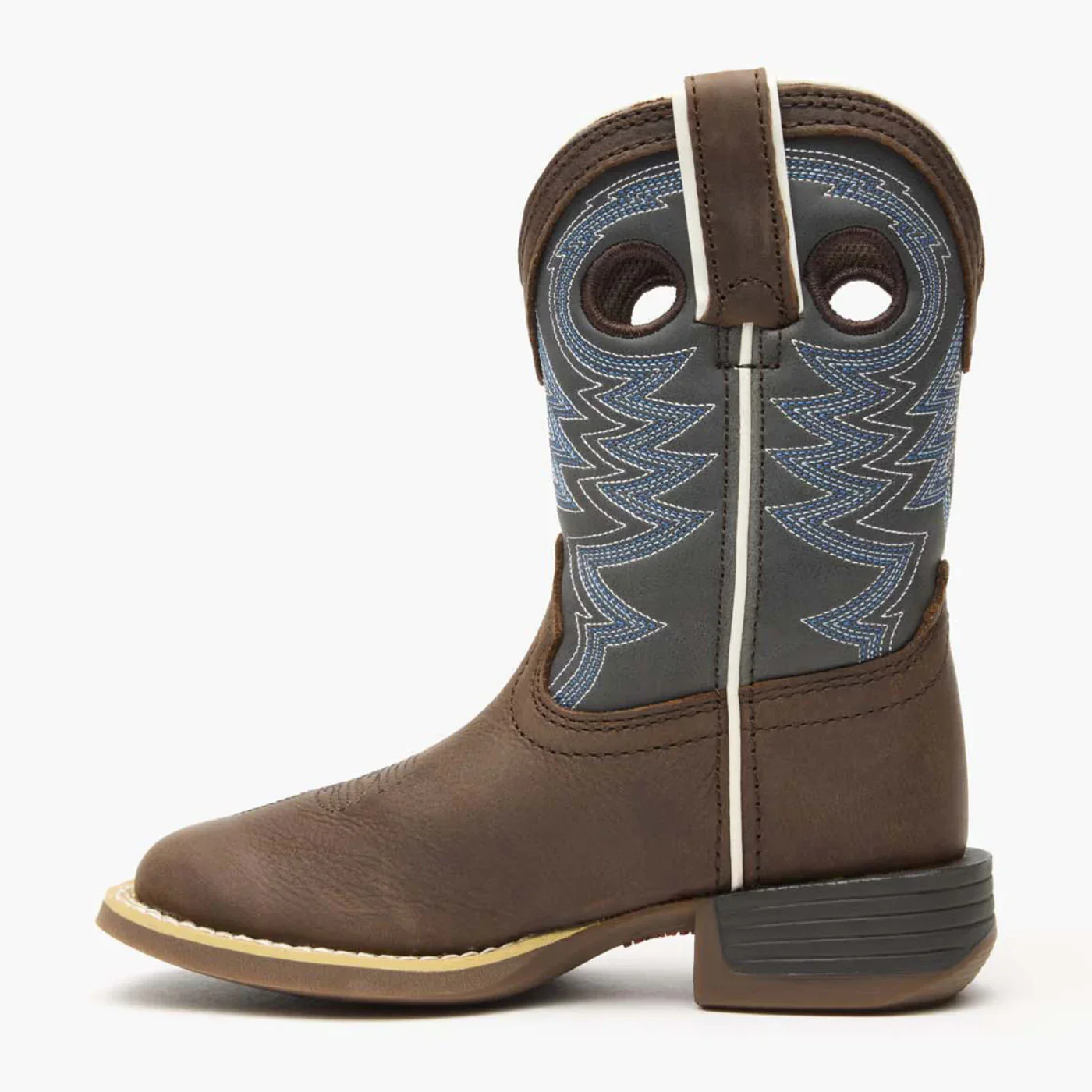 Durango Big Kid's Lil Rebel Pro Western Boot - Belgian Brown / Blue Denim - Image 3