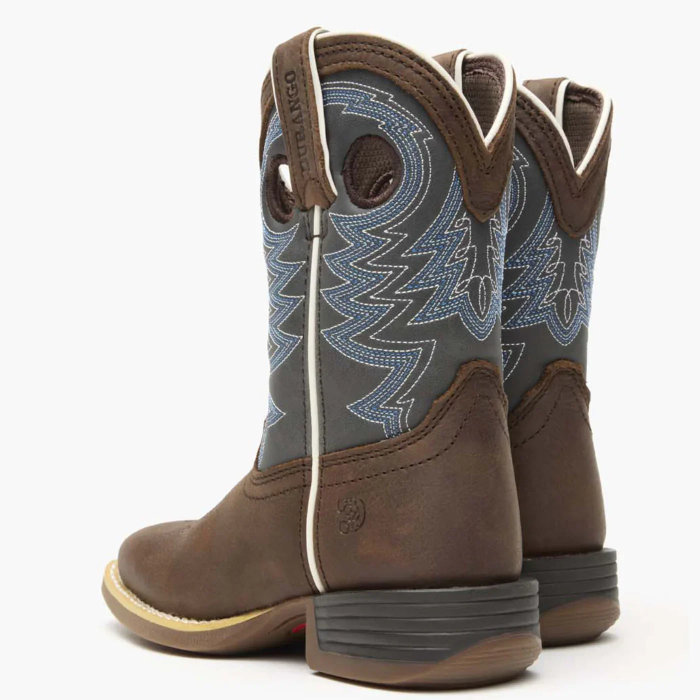 Durango Little Kid's Lil Rebel Pro Western Boot - Belgian Brown / Blue Denim - Image 4