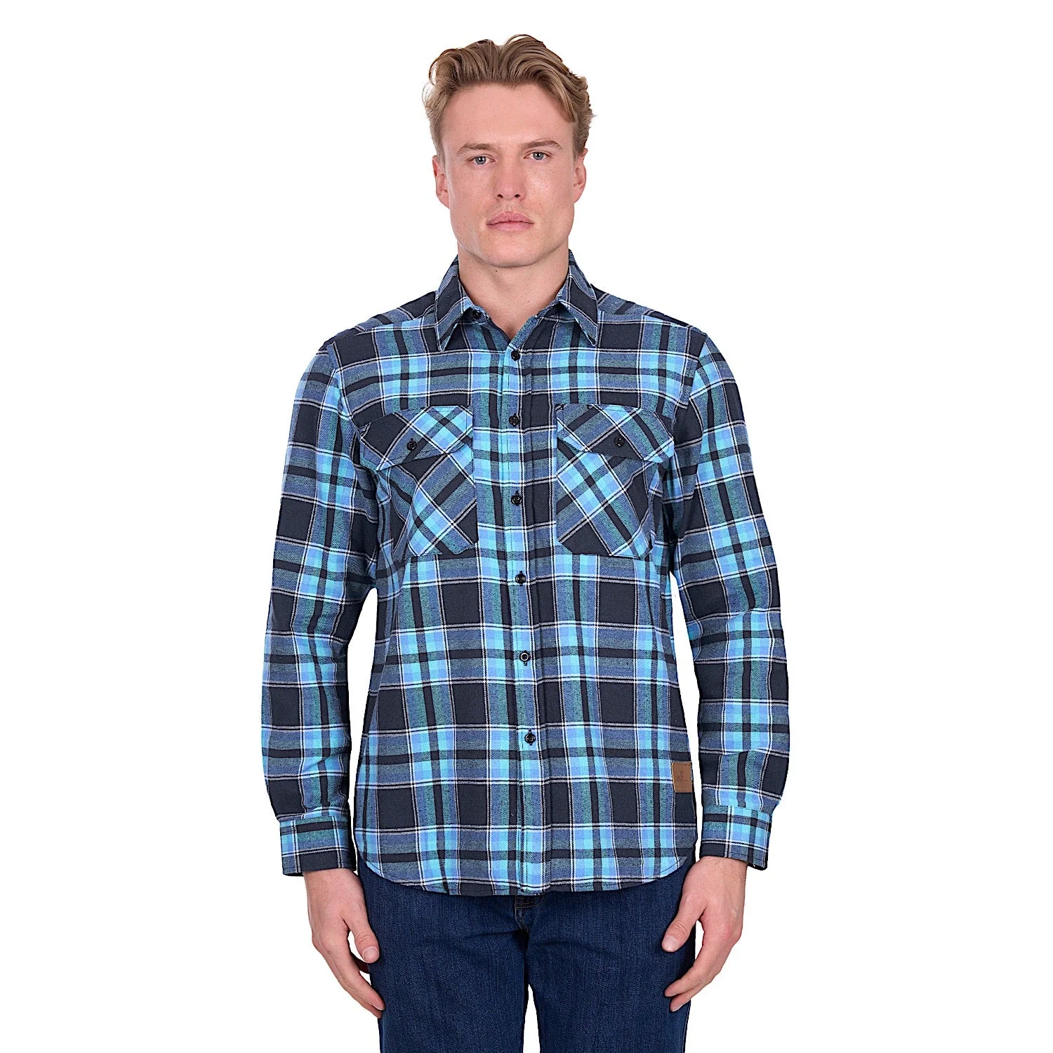 Dux-Bak by Thomas Cook Men's Camden Thermal Shirt - Navy/Teal - Image 2