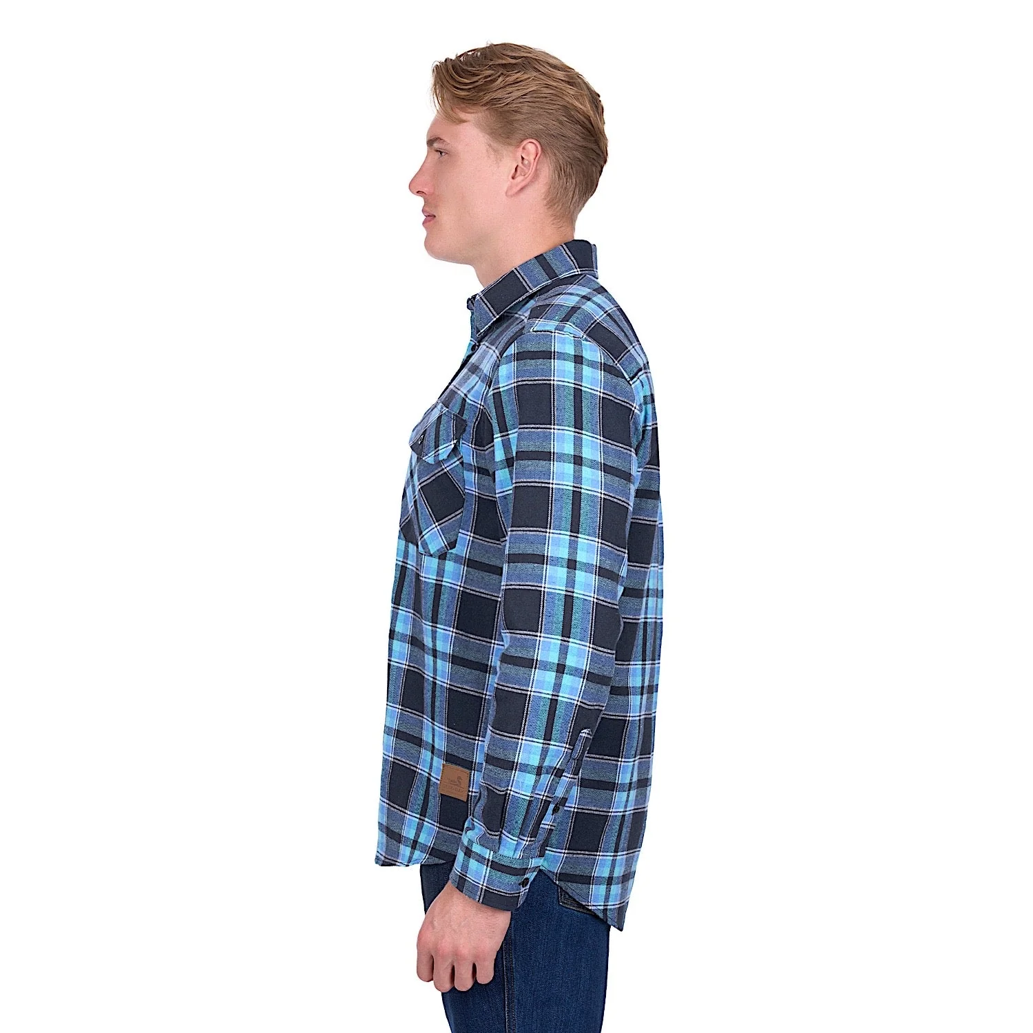 Dux-Bak by Thomas Cook Men's Camden Thermal Shirt - Navy/Teal - Image 3
