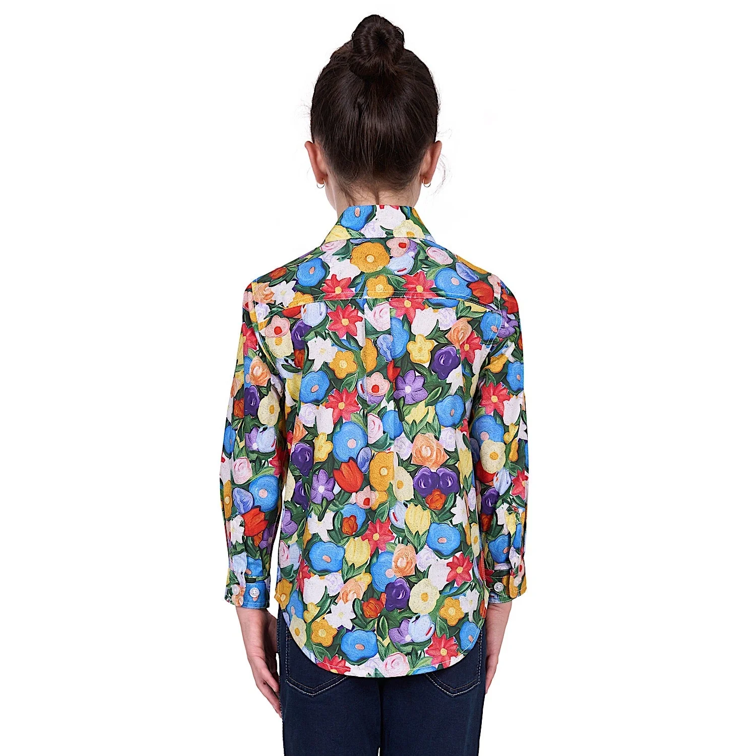 Hard Slog Kid's Delia Half Placket Long Sleeve Shirt - Multi - Image 4