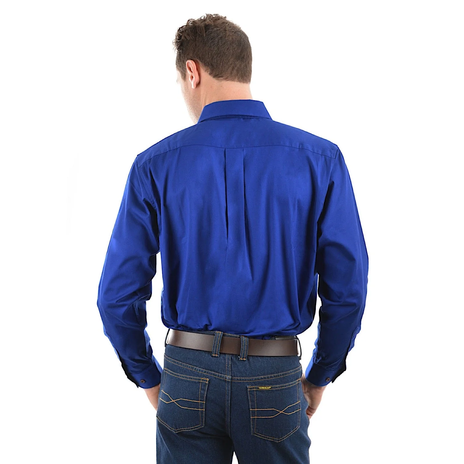 Hard Slog Men's Full Placket Light Cotton Shirt - Royal Blue - Image 3