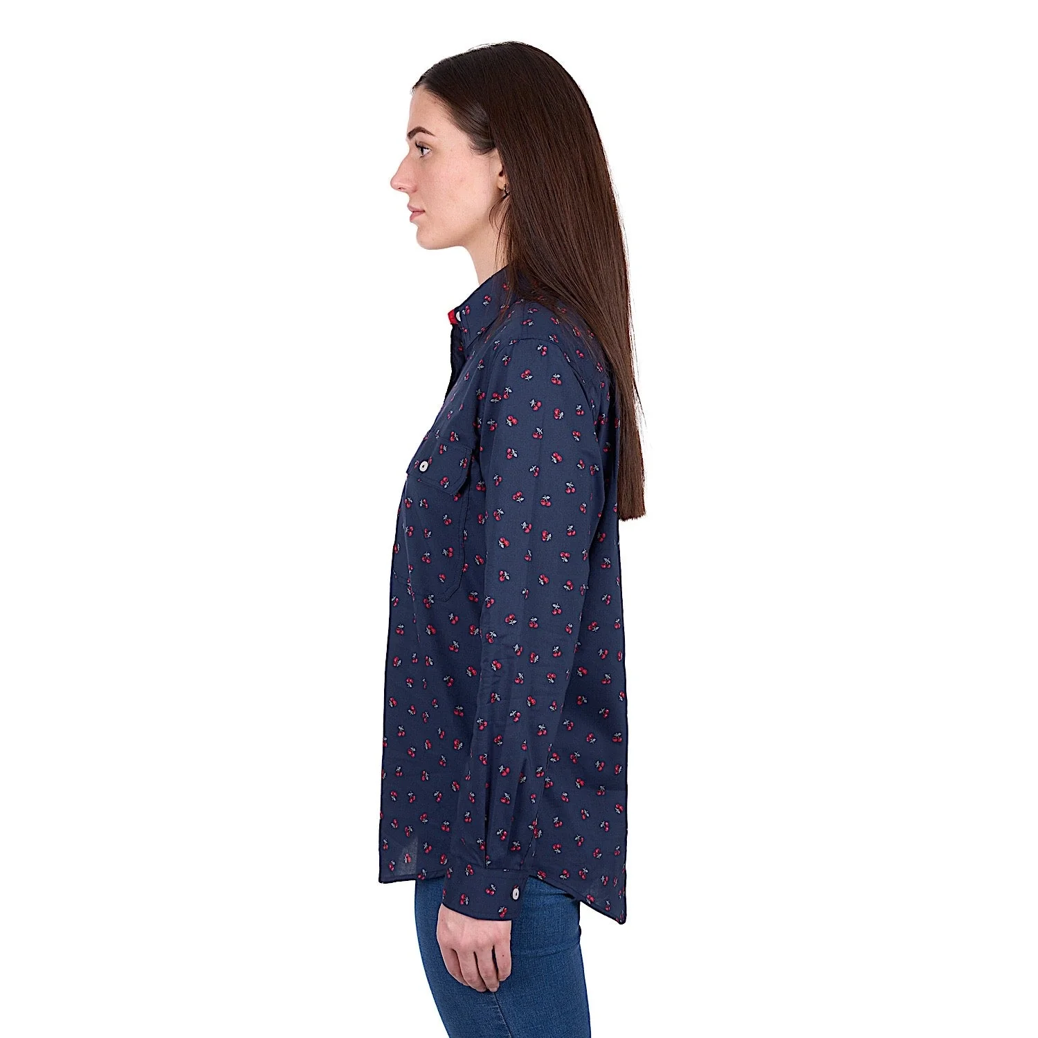 Hard Slog Women's Cherry 1/2 Placket Shirt - Dark Navy - Image 3