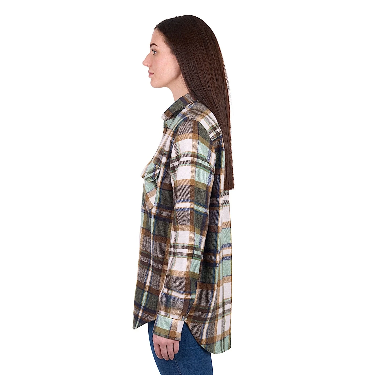 Hard Slog Women's Elle Thermal Shirt - Green/Tan - Image 3