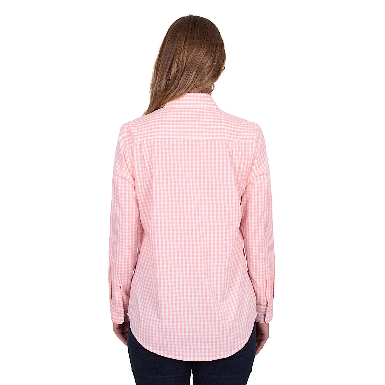 Hard Slog Women's Jen Half Placket Long Sleeve Shirt - Coral - Image 4