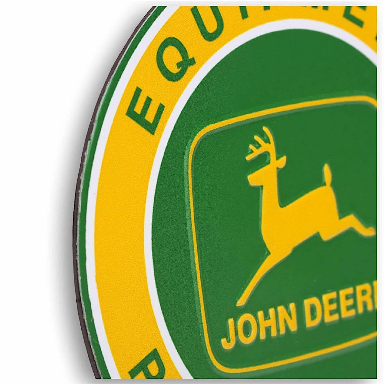 John Deere Equipment Parts & Service Round Embossed Metal Magnet 15cm Diameter - Image 2