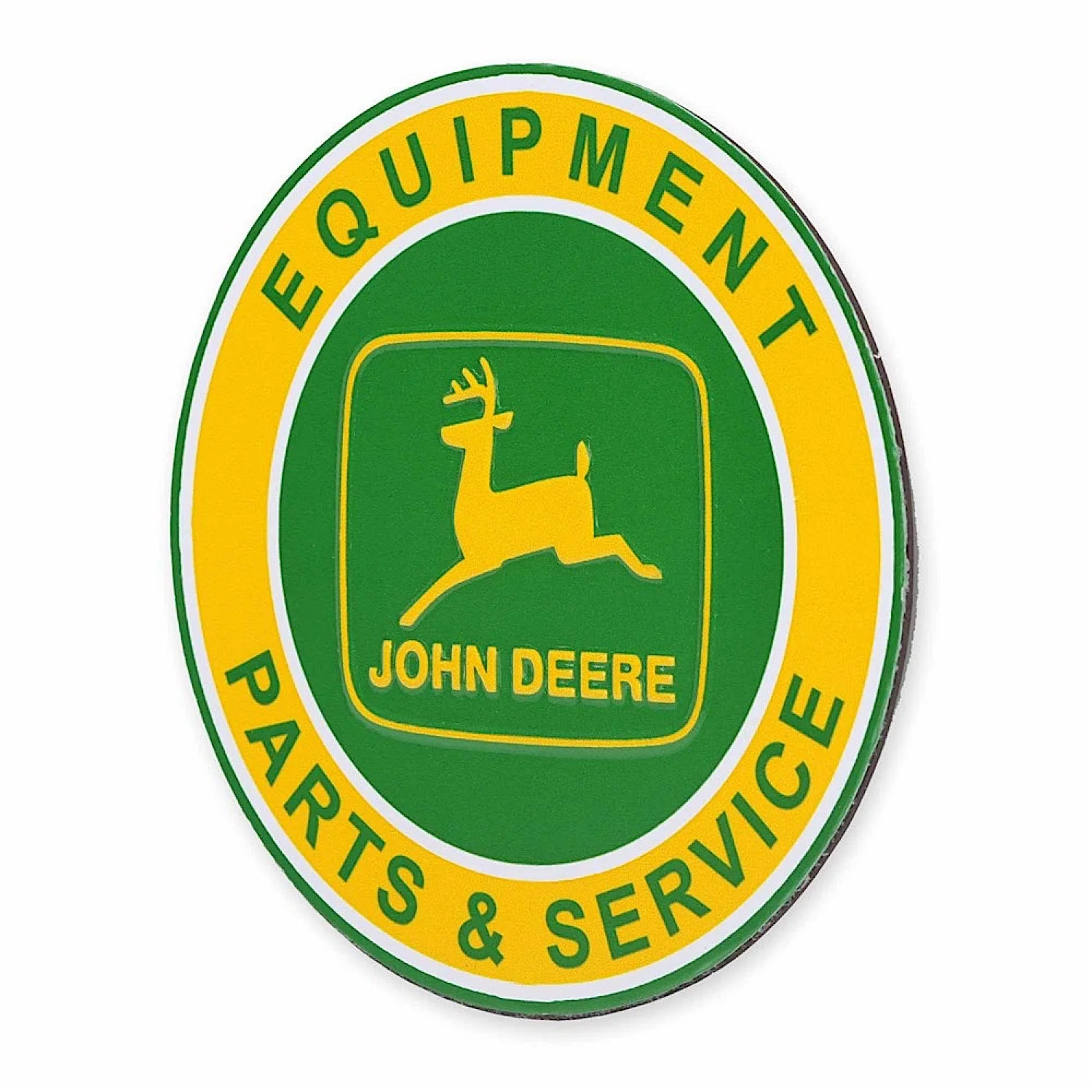 John Deere Equipment Parts & Service Round Embossed Metal Magnet 15cm Diameter - Image 3