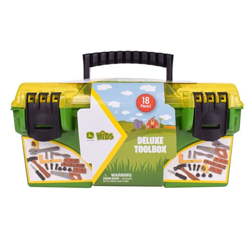 John Deere Kid's 18 Piece Deluxe Tool Box with Tools - Image 2