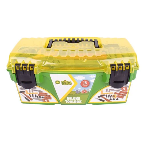 John Deere Kid's 18 Piece Deluxe Tool Box with Tools - Image 3