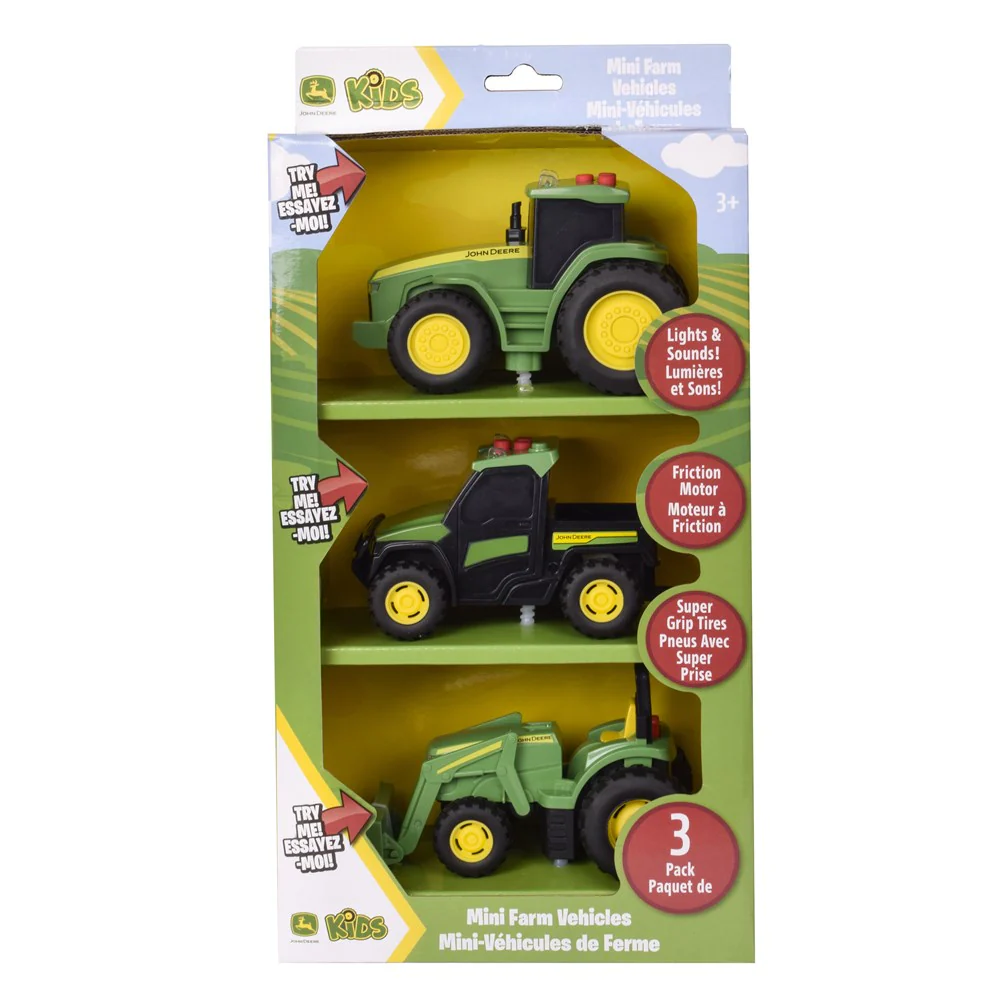 John Deere Kid's Lights & Sound Mini Tractors 3-pack