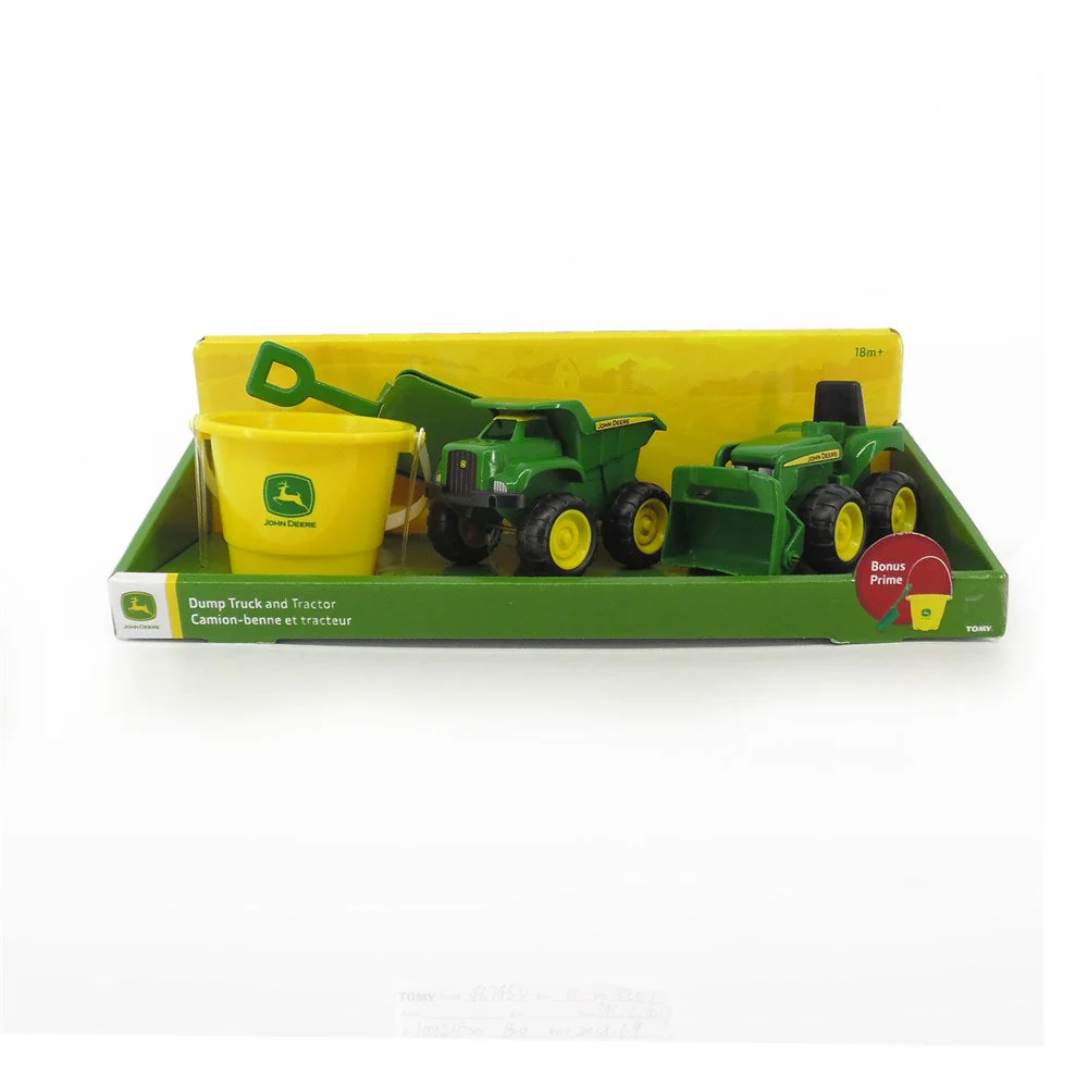 John Deere Kid's Sand Pit Value Set: Tractor, Dump Truck, Bucket & Shovel - Image 2