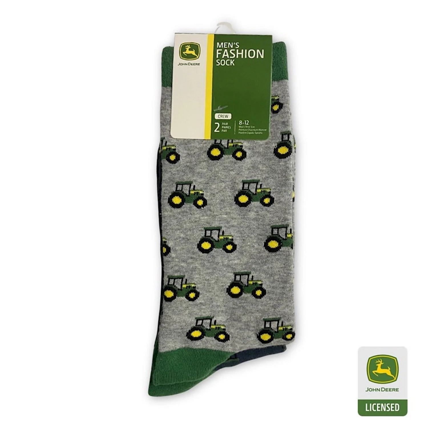 John Deere Tractor Row Fashion Socks Crew 2 Pack - Image 4
