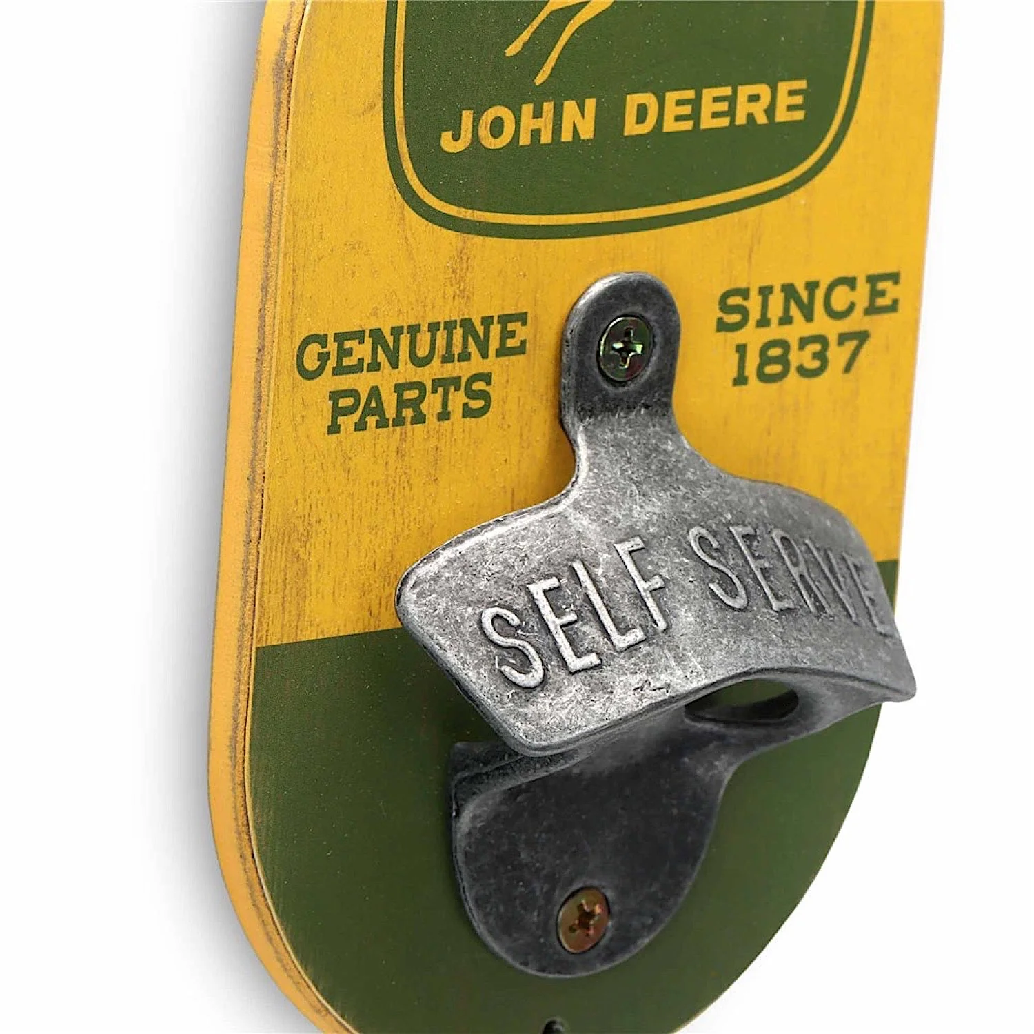 John Deere Wooden Wall Mounted Bottle Opener - Image 2