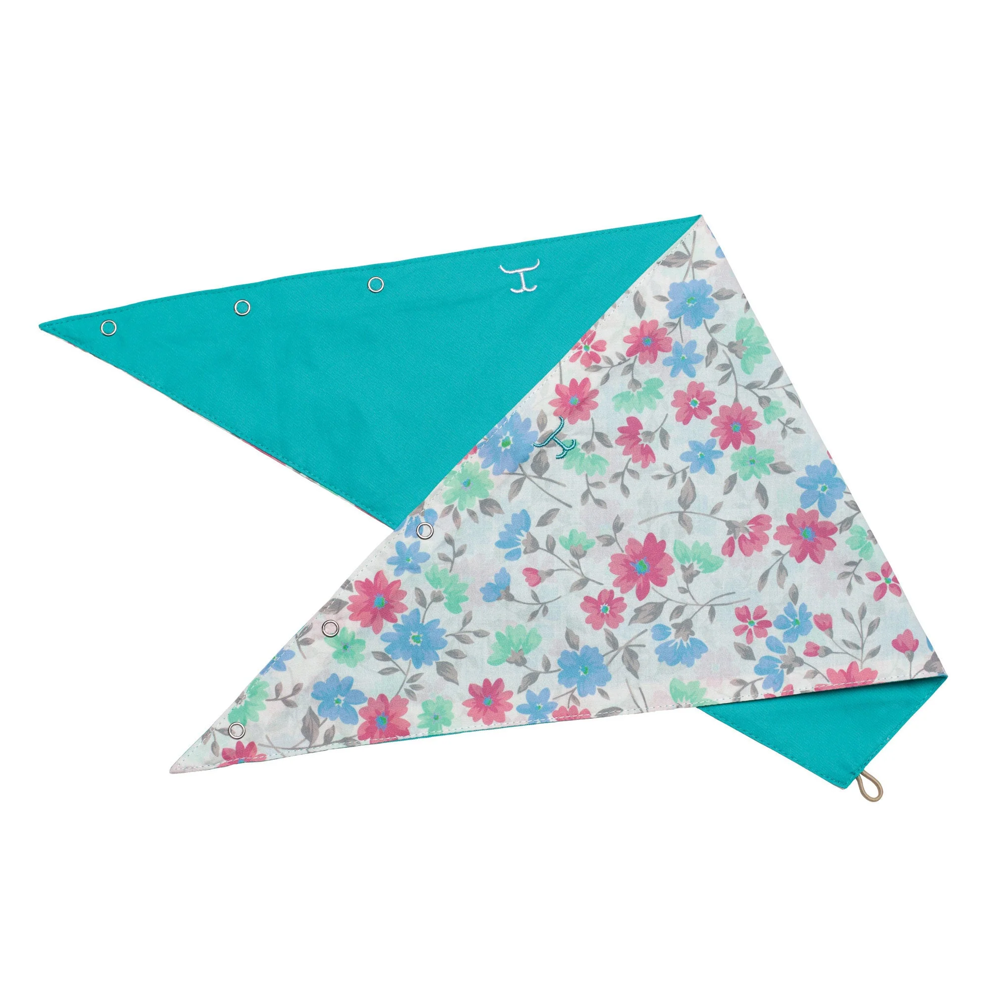 Just Country Carlee Double Sided Scarf - Turquoise / White Confetti Floral - Image 2