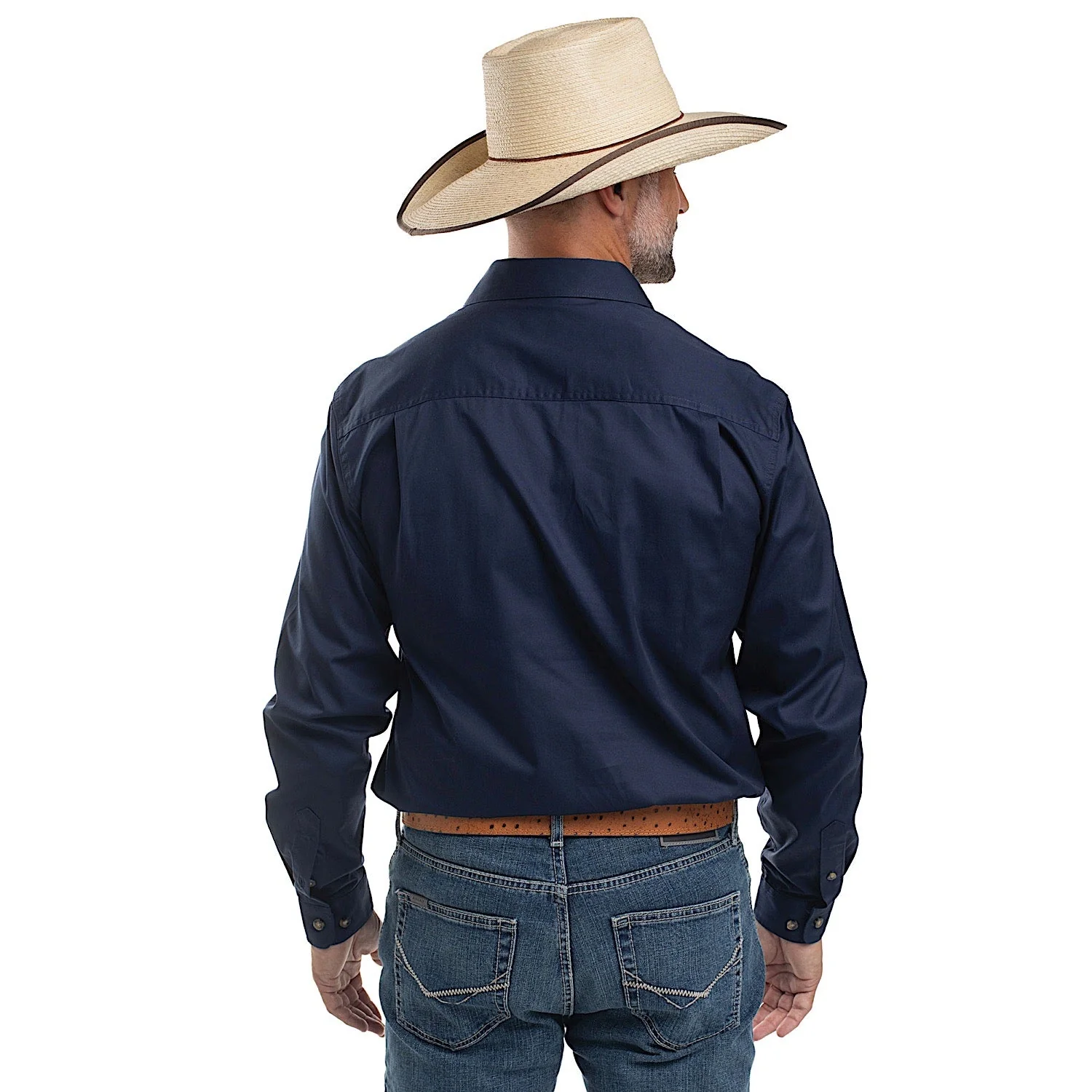 Just Country Men's Cameron 1/2 Button Work Shirt - Navy - Image 2