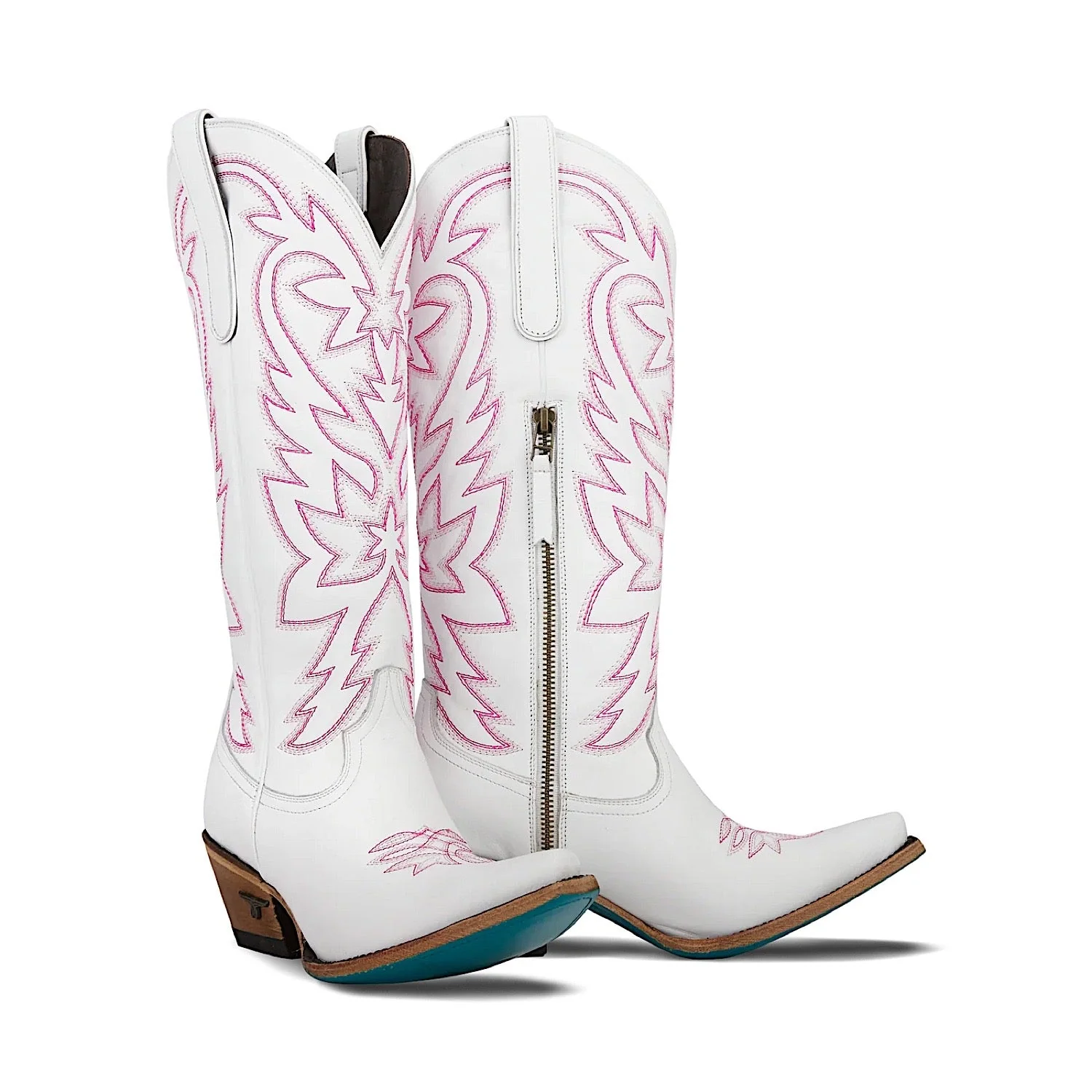 Lane Boots Smokeshow Boot - Matte White and Neon Pink