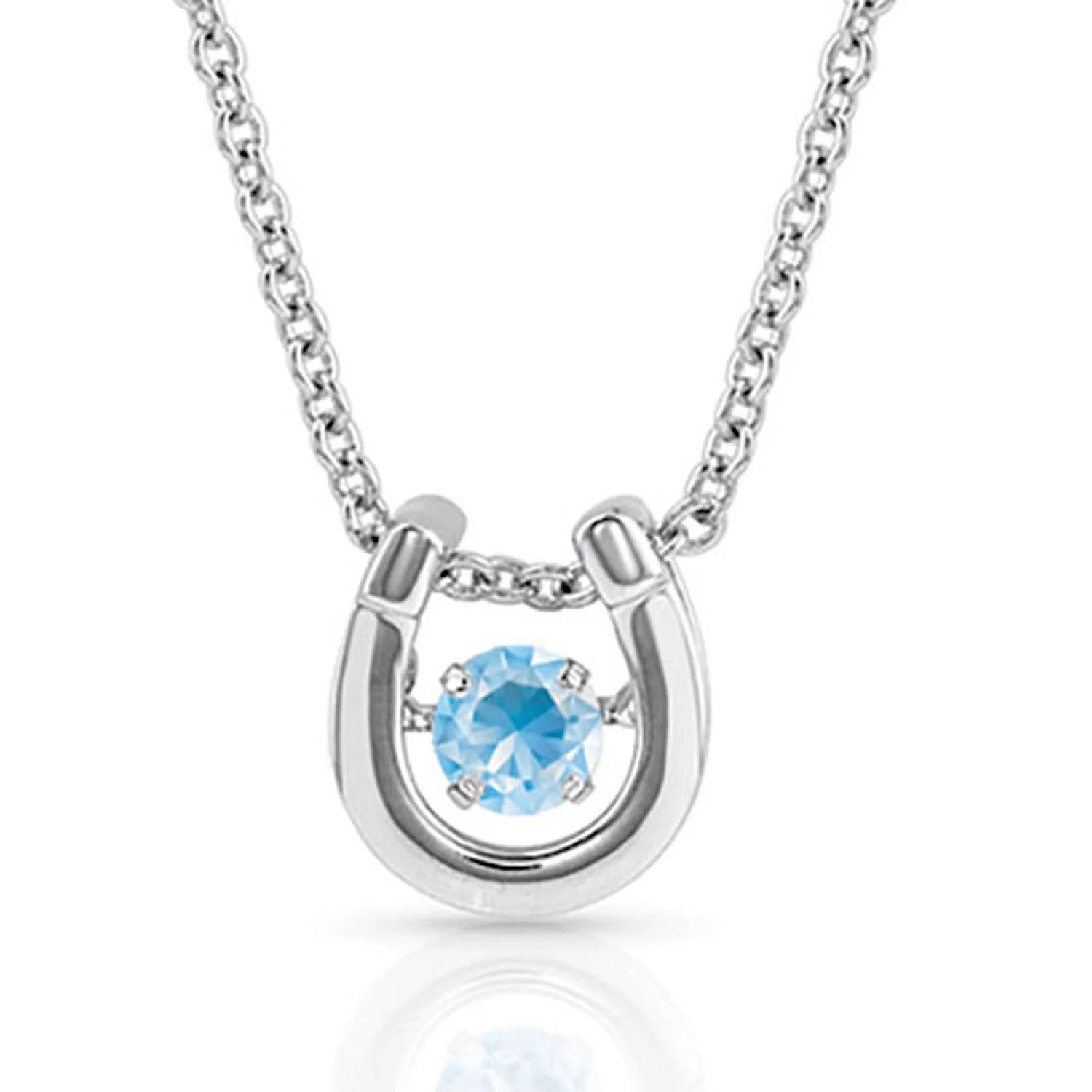 Montana Silversmiths Dancing Birthstone Horseshoe Necklace - Image 3