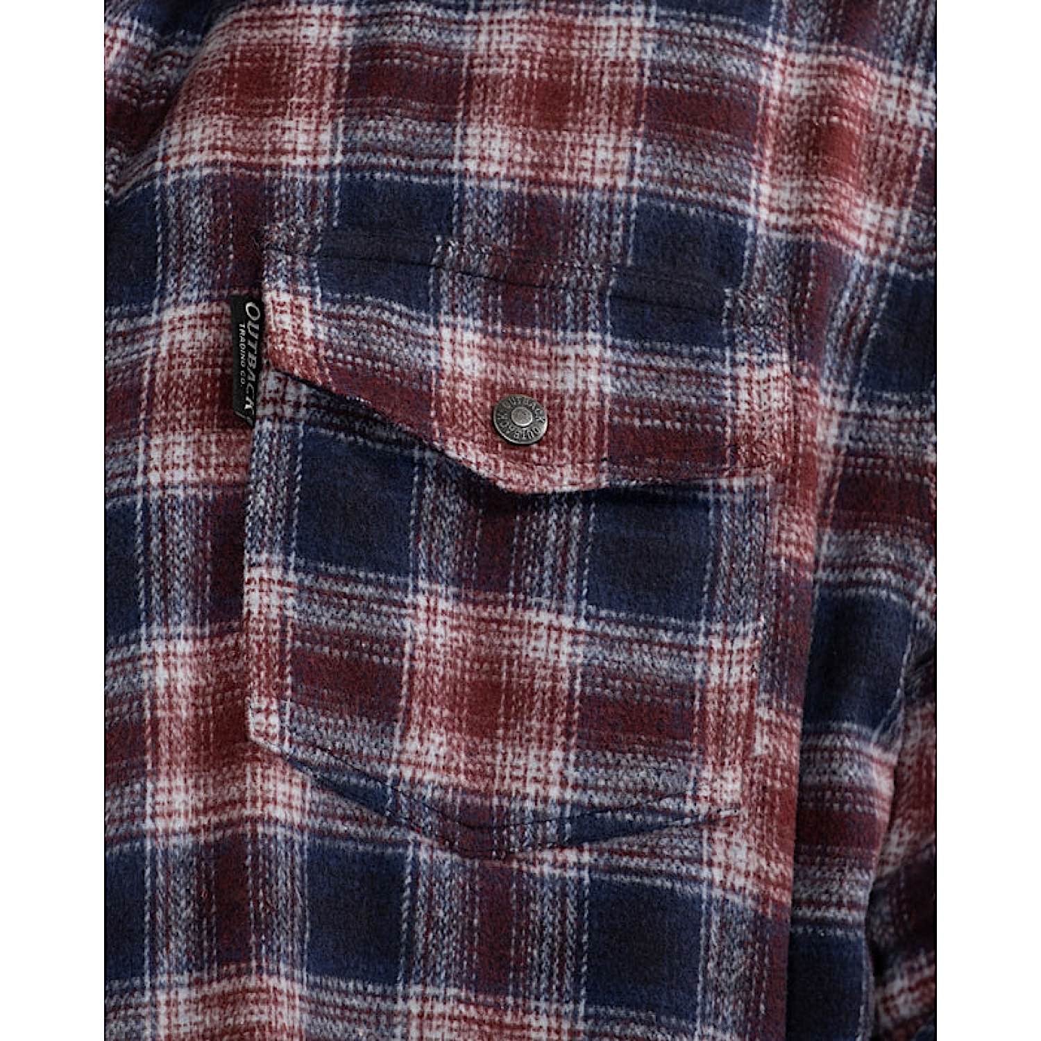 Outback Trading Mens Arden Jacket - Maroon - Image 6