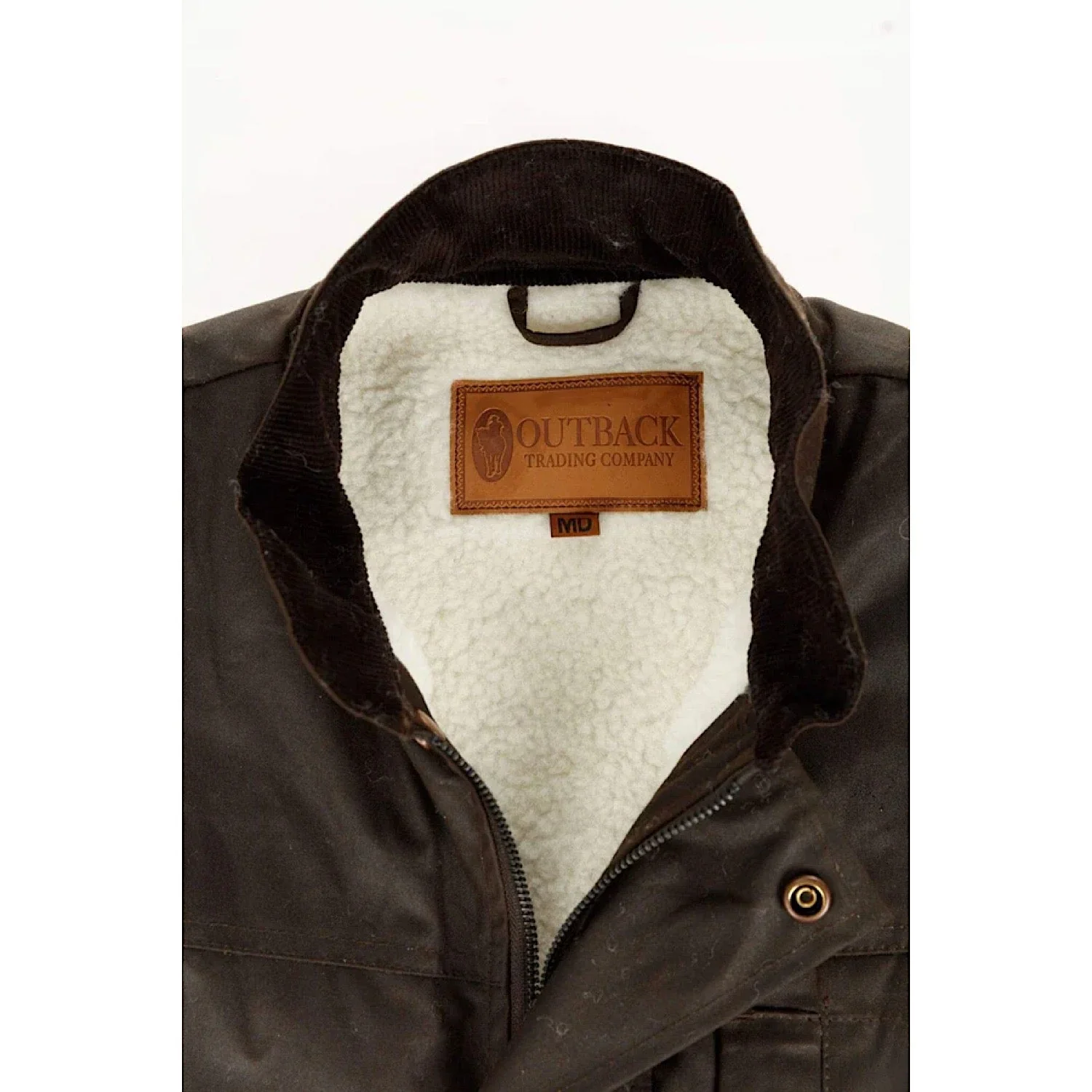 Outback Trading Mens Flemington Oilskin Vest Brown - Image 3
