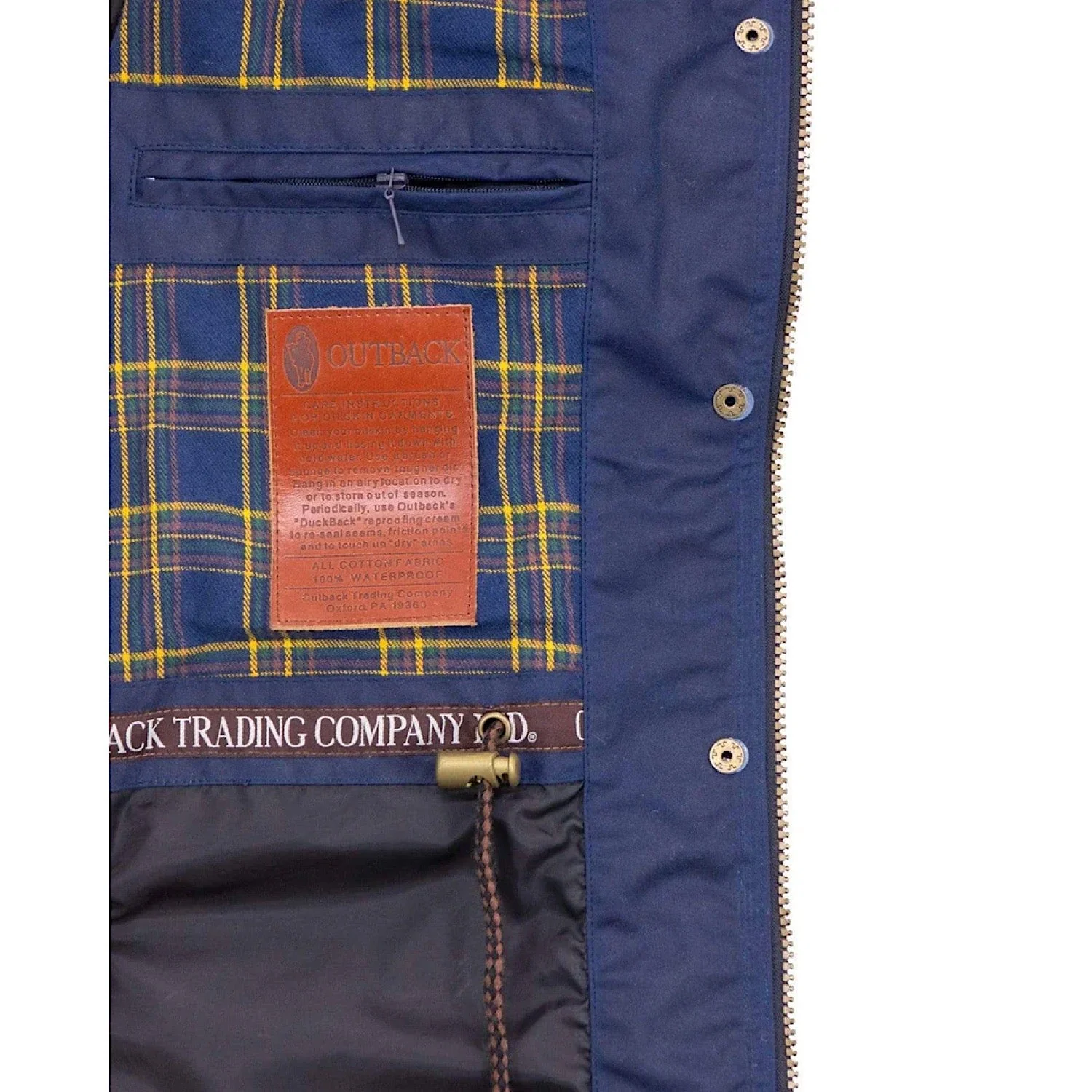 Outback Trading Womens Jill-A-Roo Oilskin Jacket Navy - Image 4