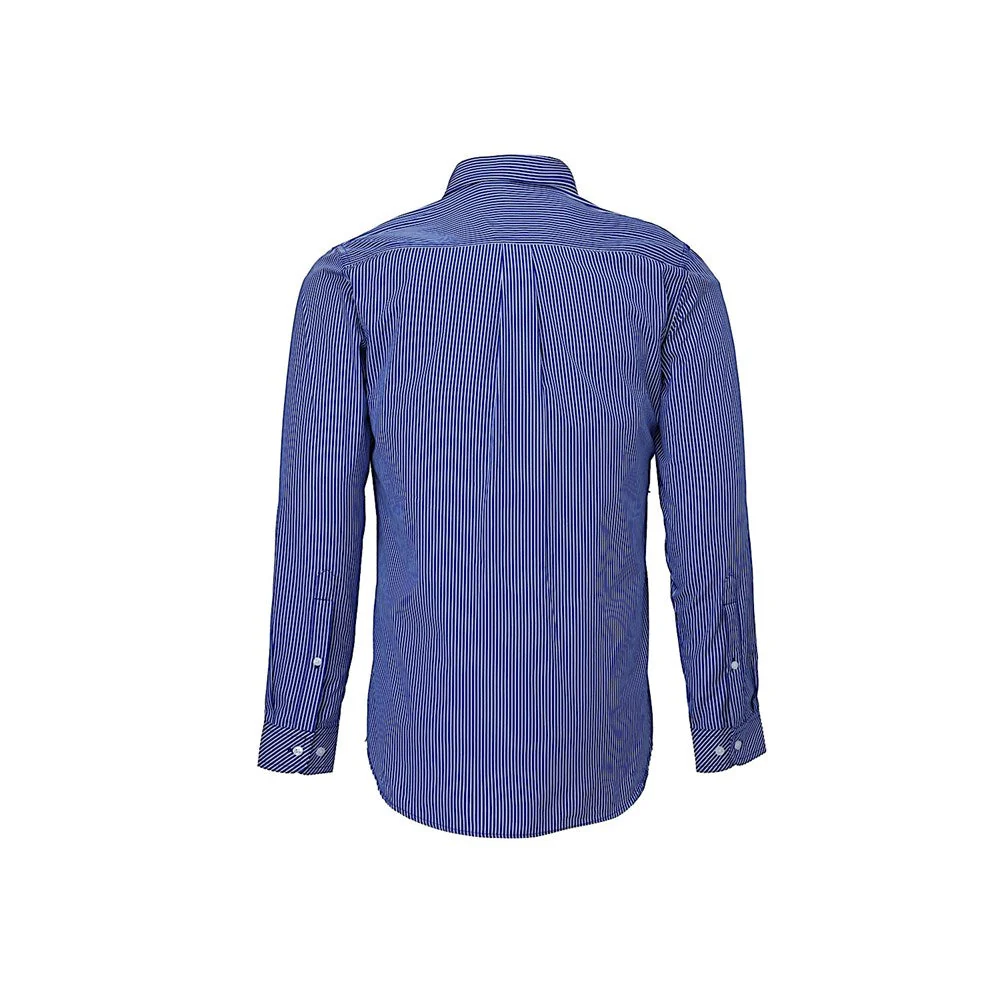 Pilbara Men's Dual Pocket Shirt - Royal-White Stripe - Image 2