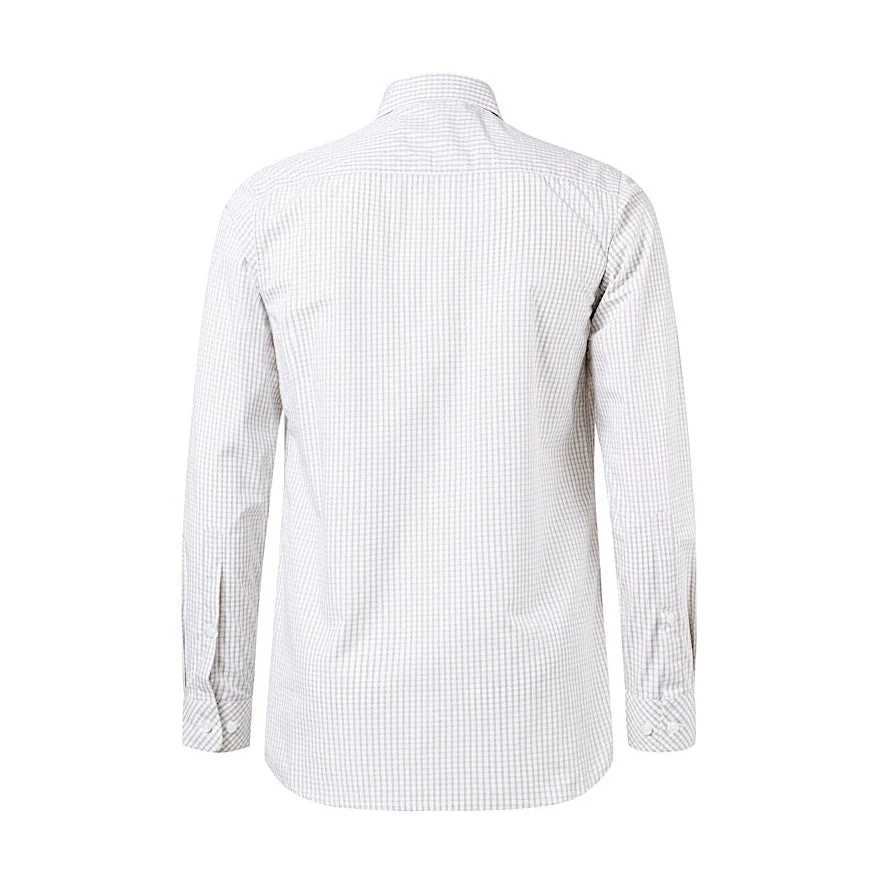 Pilbara Men's Shirt - Taupe/White Check - Image 2
