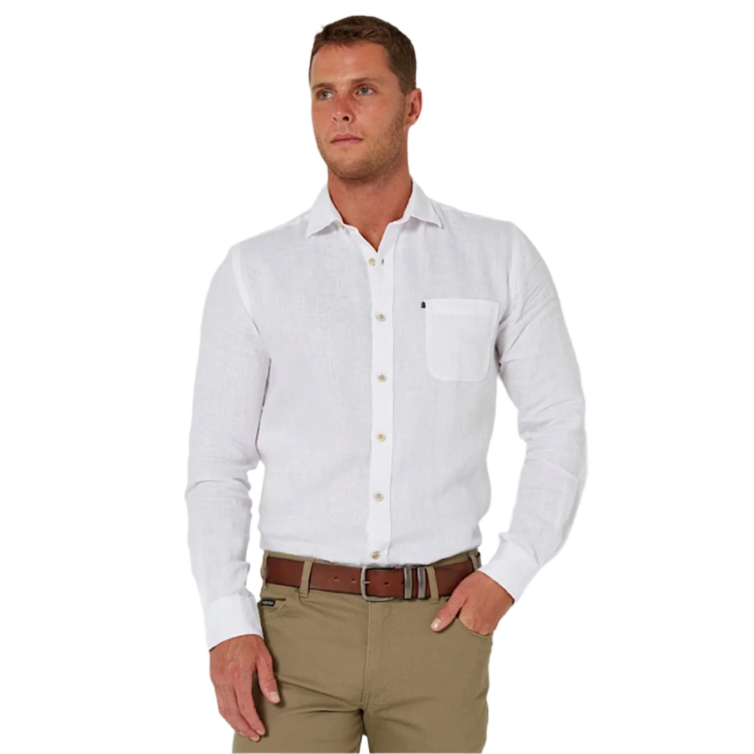Pilbara Men's Linen Shirt - White