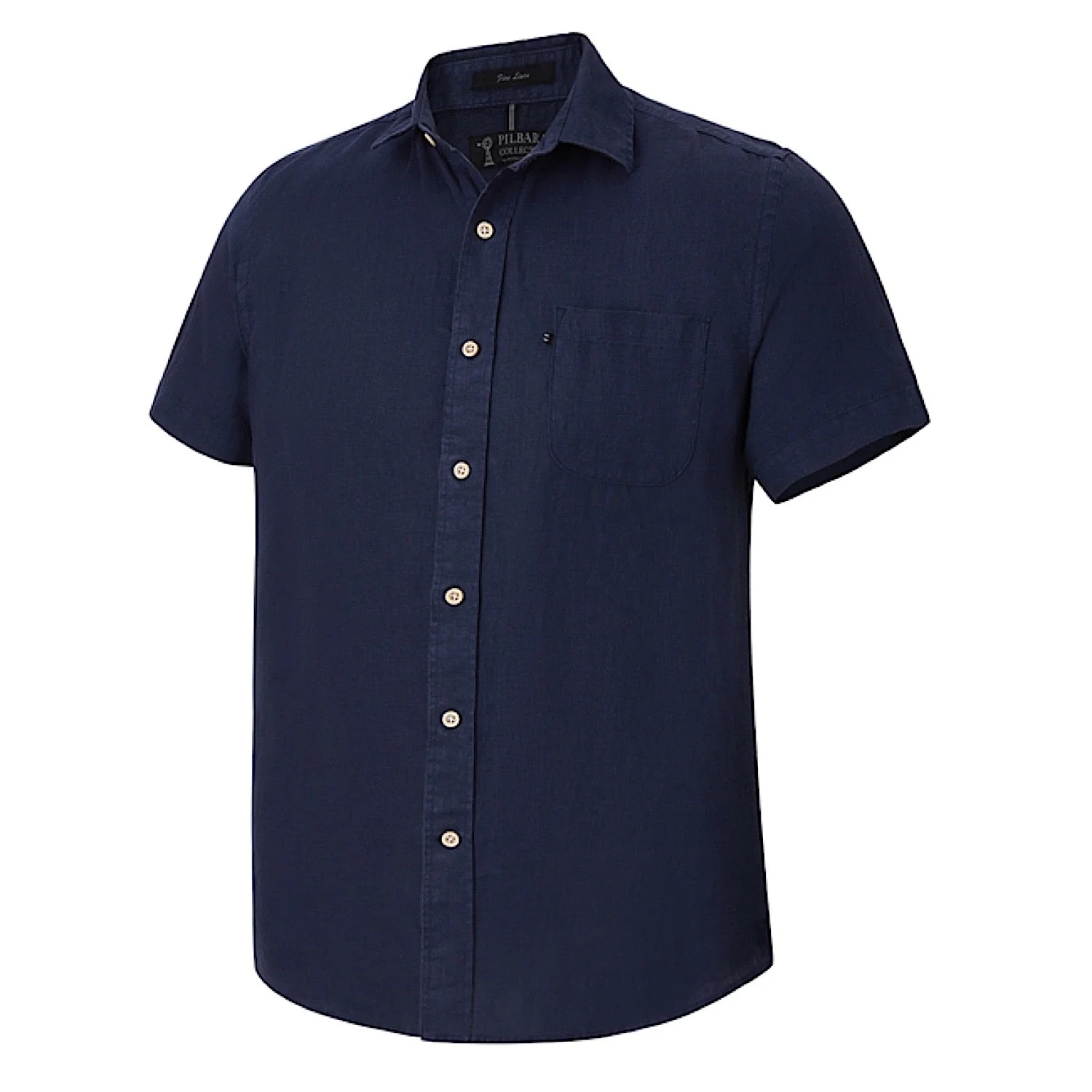 Pilbara Men's Linen Short Sleeve Shirt - Navy