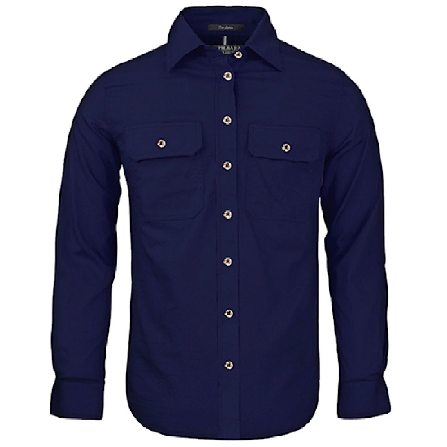 Pilbara Women's Open Front L/S Shirt - French Navy