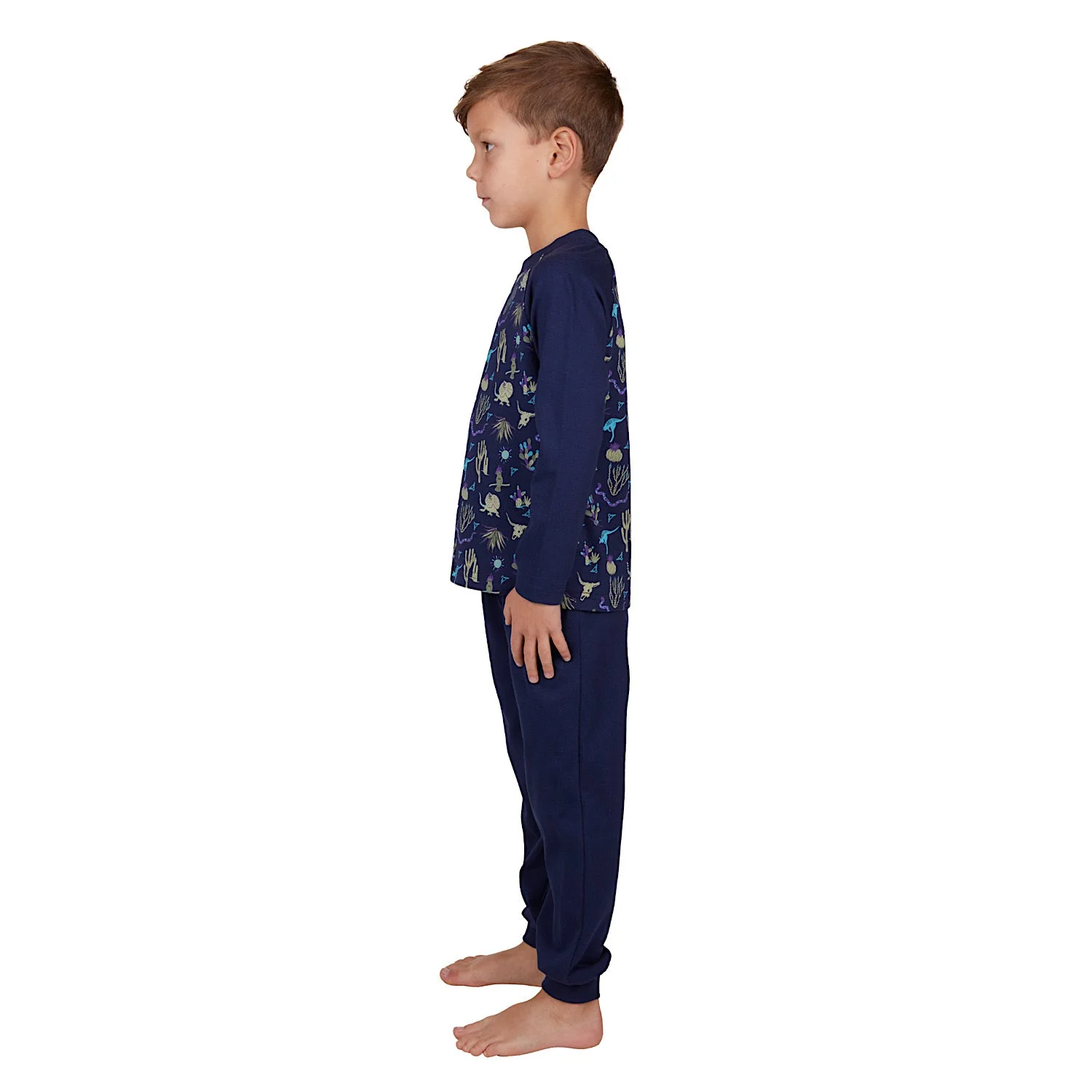 Pure Western Boy's Benny Glow-In-The-Dark PJs - Navy - Image 2