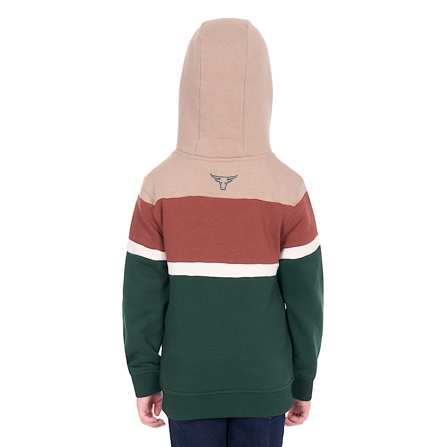 Pure Western Boy's Harry Hoodie - Green/Multi - Image 3