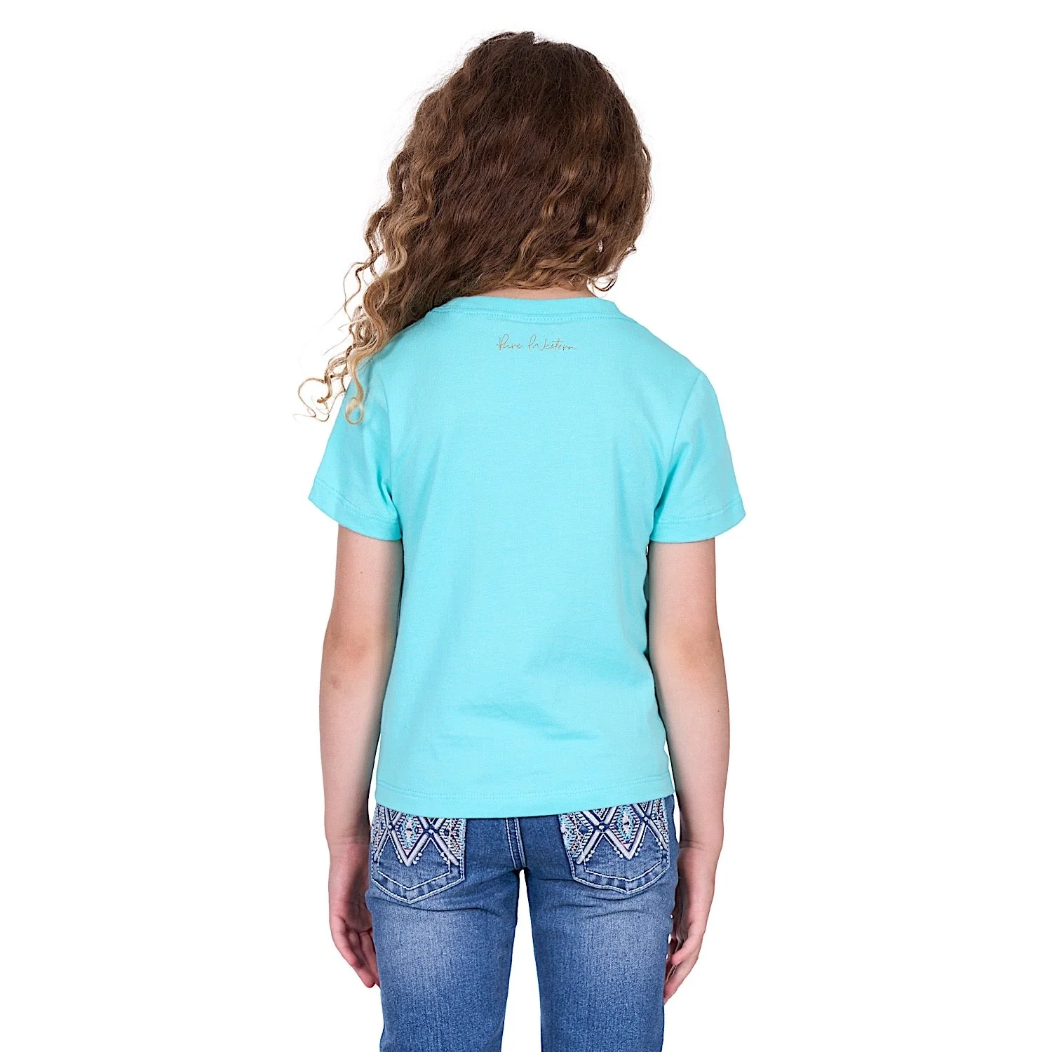Pure Western Girl's Clover Tee - Turquoise - Image 4